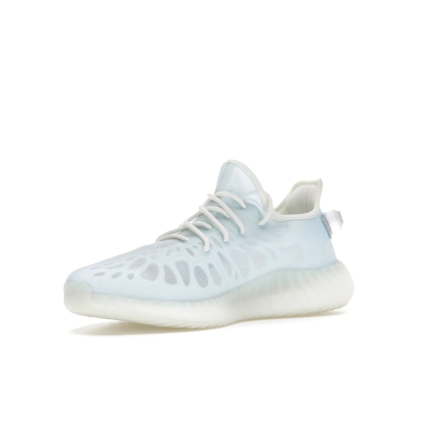 adidas Yeezy Boost 350 V2 Mono Ice - Image 15 - Only at www.BallersClubKickz.com - Introducing the adidas Yeezy 350 V2 Mono Ice - a sleek monofilament mesh design in Ice blue with Boost sole and heel pull tab. Released exclusively in the US for $220.