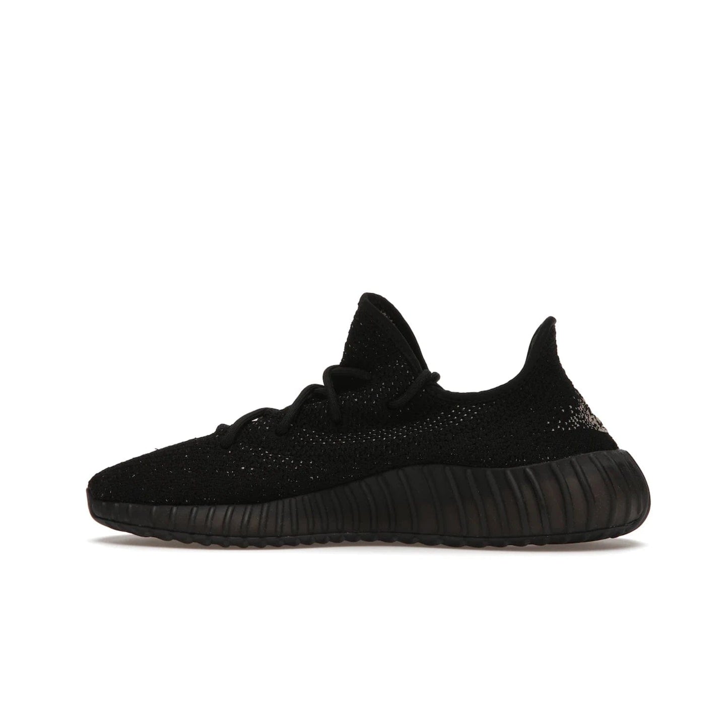 adidas Yeezy Boost 350 V2 Core Black White (2016/2022) - Image 20 - Only at www.BallersClubKickz.com - Stylish adidas Yeezy Boost 350 V2 in classic black with white "SPLY-350" stitched to the side stripe. Features Primeknit upper & Boost sole for comfort. Restock in March 2022.