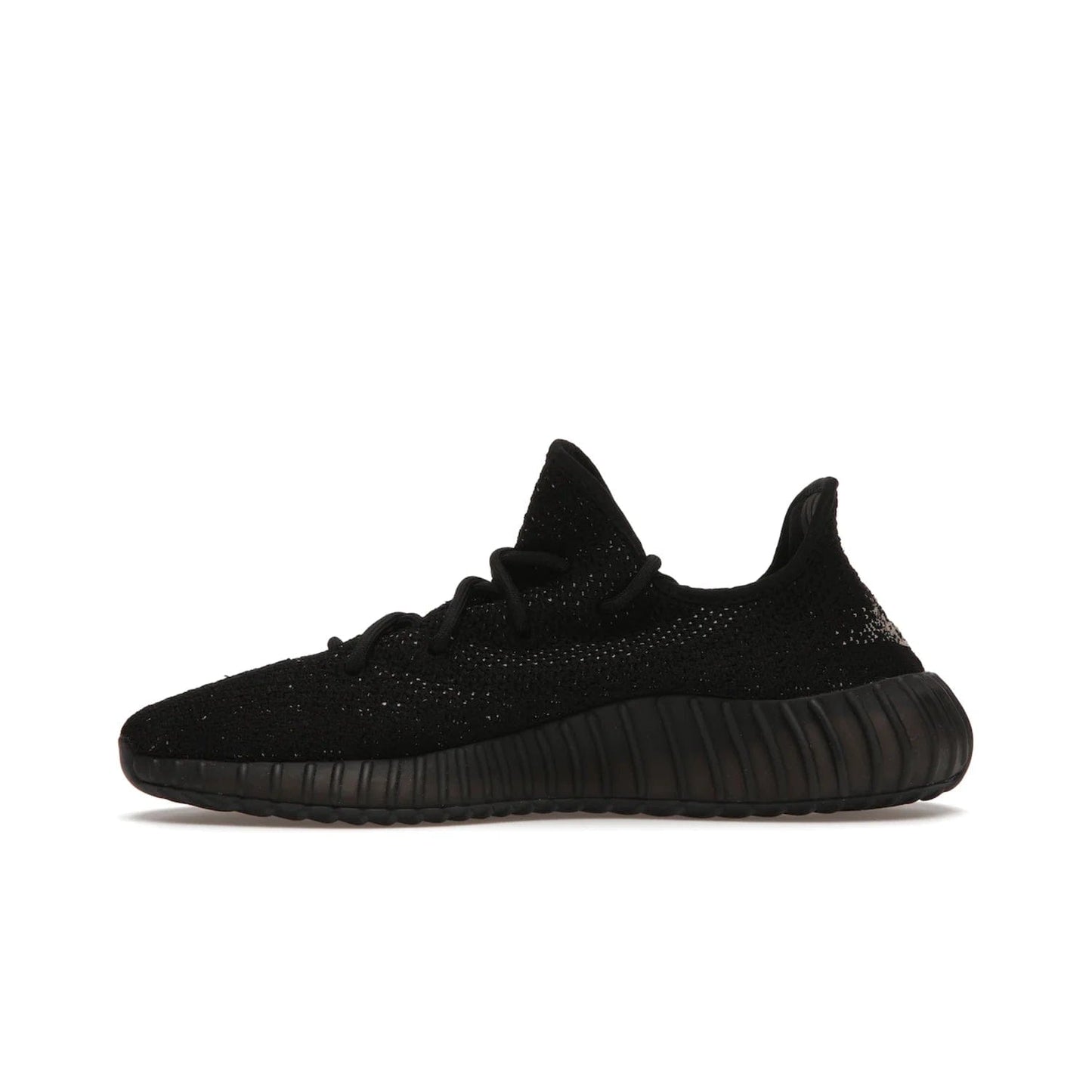 adidas Yeezy Boost 350 V2 Core Black White (2016/2022) - Image 19 - Only at www.BallersClubKickz.com - Stylish adidas Yeezy Boost 350 V2 in classic black with white "SPLY-350" stitched to the side stripe. Features Primeknit upper & Boost sole for comfort. Restock in March 2022.
