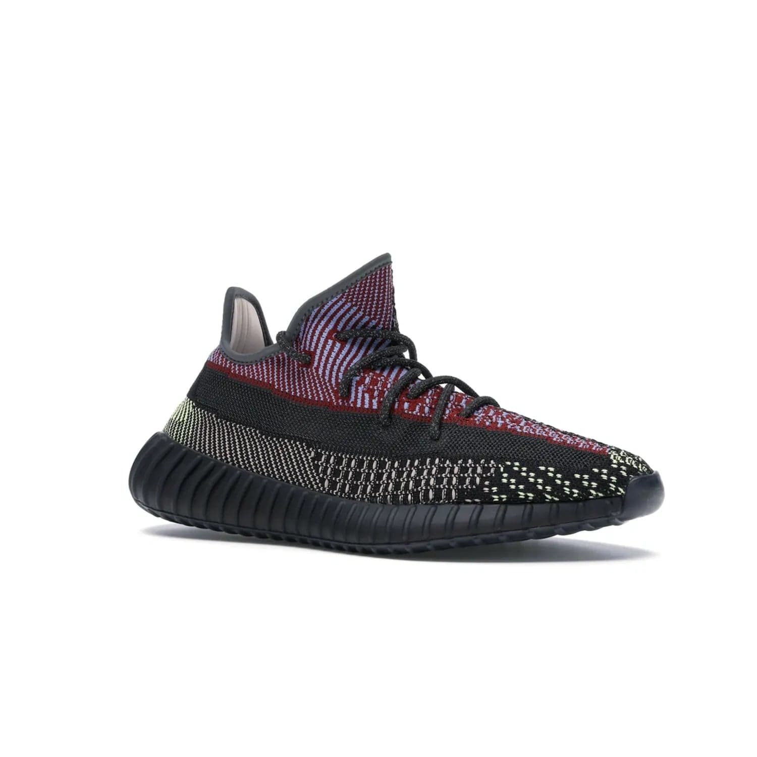 adidas Yeezy Boost 350 V2 Yecheil (Non-Reflective) - Image 4 - Only at www.BallersClubKickz.com - Make a statement with the eye-catching adidas Yeezy Boost 350 V2 Yecheil Non-Reflective. Featuring a spectrum of colorful hues, black upper, Boost cushioning, and black side stripe, the sneaker brings a luxe yet playful finish to any outfit.