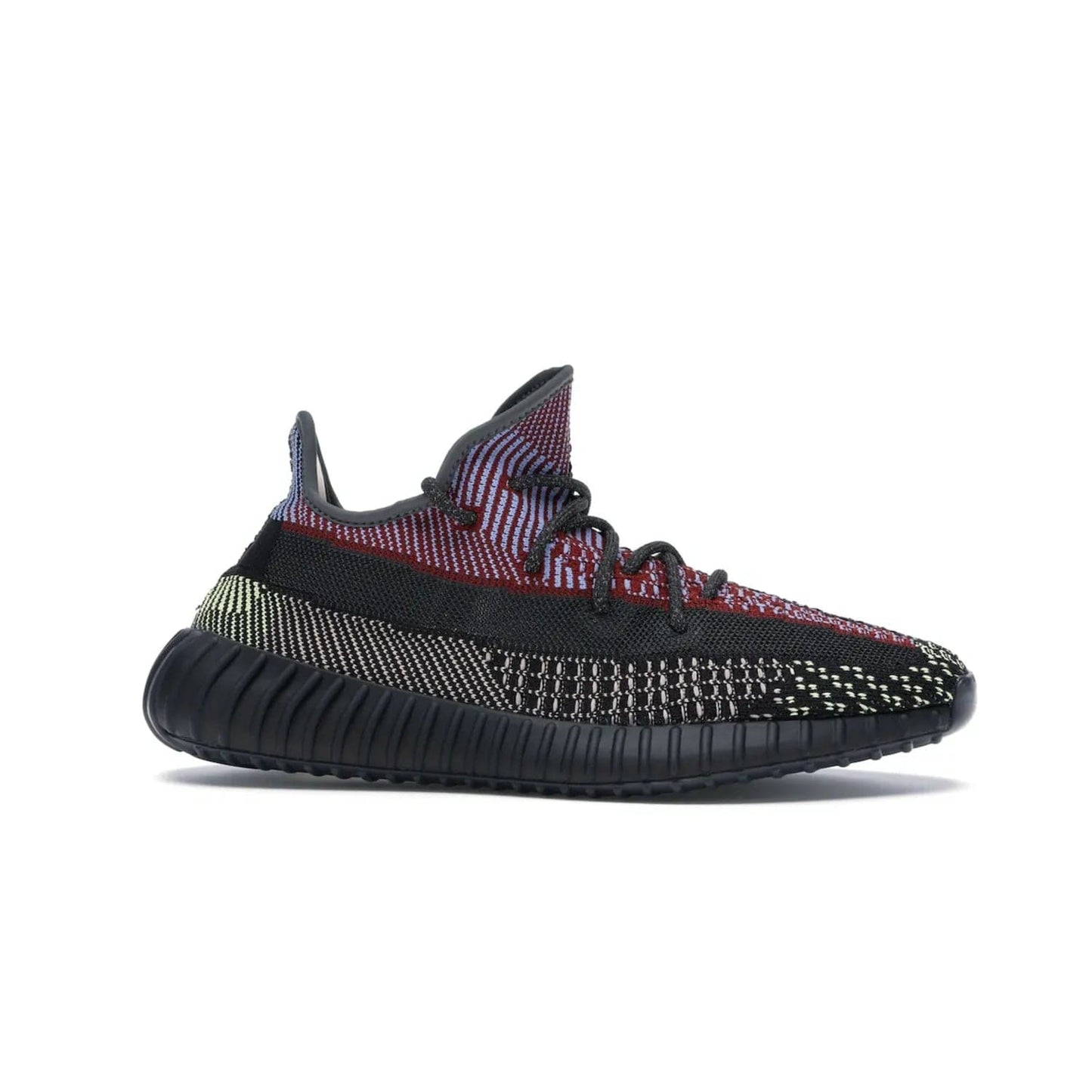 adidas Yeezy Boost 350 V2 Yecheil (Non-Reflective) - Image 2 - Only at www.BallersClubKickz.com - Make a statement with the eye-catching adidas Yeezy Boost 350 V2 Yecheil Non-Reflective. Featuring a spectrum of colorful hues, black upper, Boost cushioning, and black side stripe, the sneaker brings a luxe yet playful finish to any outfit.