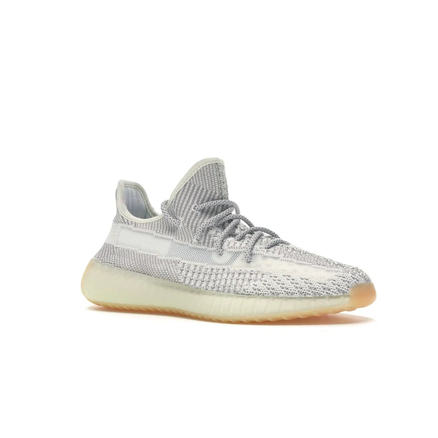 adidas Yeezy Boost 350 V2 Yeshaya (Non-Reflective) - Image 4 - Only at www.BallersClubKickz.com - Step out in style with the adidas Yeezy Boost 350 V2 Yeshaya (Non-Reflective). Gray-and-white Primeknit upper with mesh side stripe & rope laces, plus a translucent Boost sole with a hint of yellow. Make a statement and feel comfortable with this stylish sneaker.