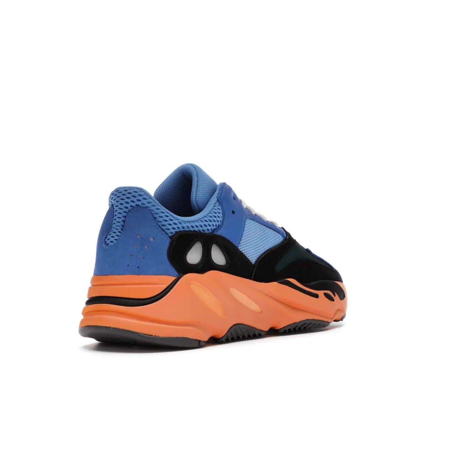 adidas Yeezy Boost 700 Bright Blue - Image 32 - Only at www.BallersClubKickz.com - Iconic sneaker style meets vibrant colour with the adidas Yeezy Boost 700 Bright Blue. Reflective accents, turquoise and teal panels, bright orange midsole and black outsole make for a bold release. April 2021.