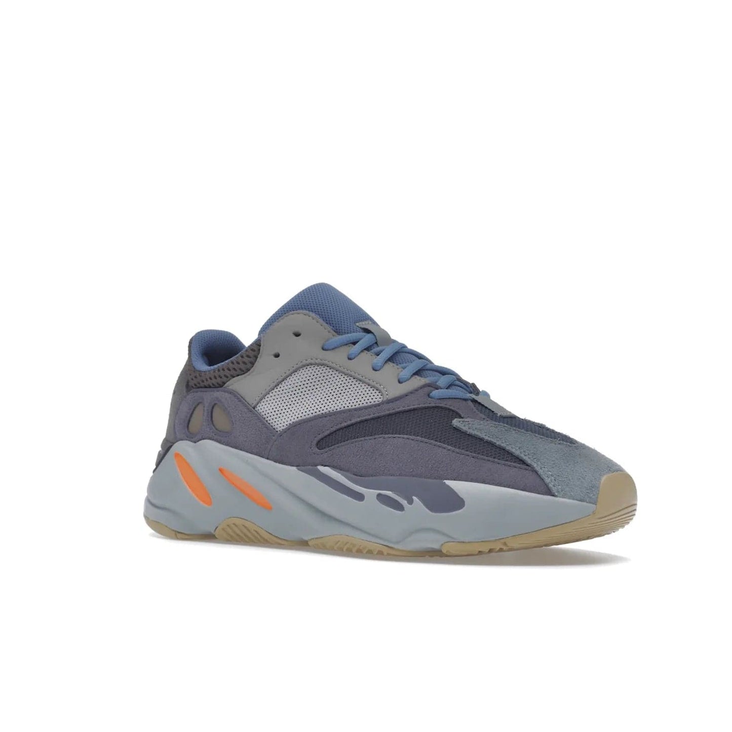 adidas Yeezy Boost 700 Carbon Blue - Image 5 - Only at www.BallersClubKickz.com - Style meets practicality with the adidas Yeezy Boost 700 Carbon Blue. Tonal grey and carbon blue mix of suede and mesh upper, grey midsole and gum outsole. Get yours today.