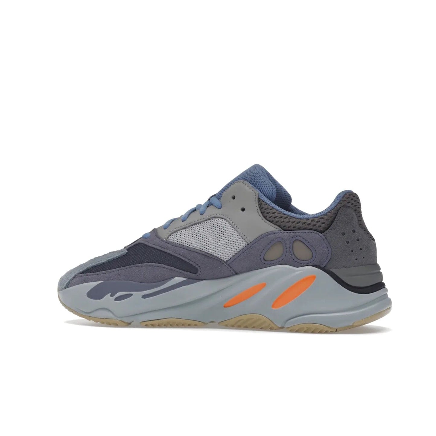 adidas Yeezy Boost 700 Carbon Blue - Image 21 - Only at www.BallersClubKickz.com - Style meets practicality with the adidas Yeezy Boost 700 Carbon Blue. Tonal grey and carbon blue mix of suede and mesh upper, grey midsole and gum outsole. Get yours today.