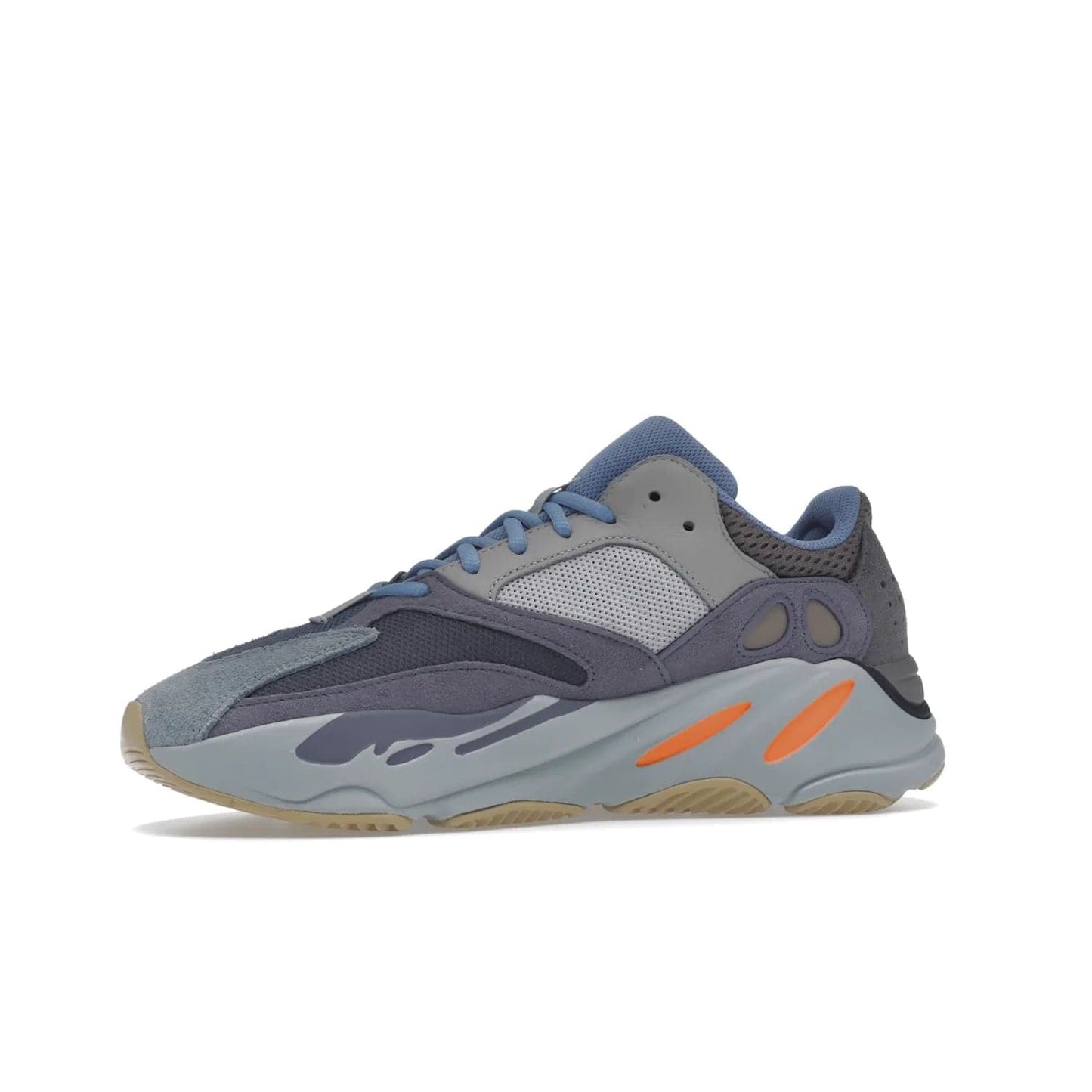 adidas Yeezy Boost 700 Carbon Blue - Image 17 - Only at www.BallersClubKickz.com - Style meets practicality with the adidas Yeezy Boost 700 Carbon Blue. Tonal grey and carbon blue mix of suede and mesh upper, grey midsole and gum outsole. Get yours today.