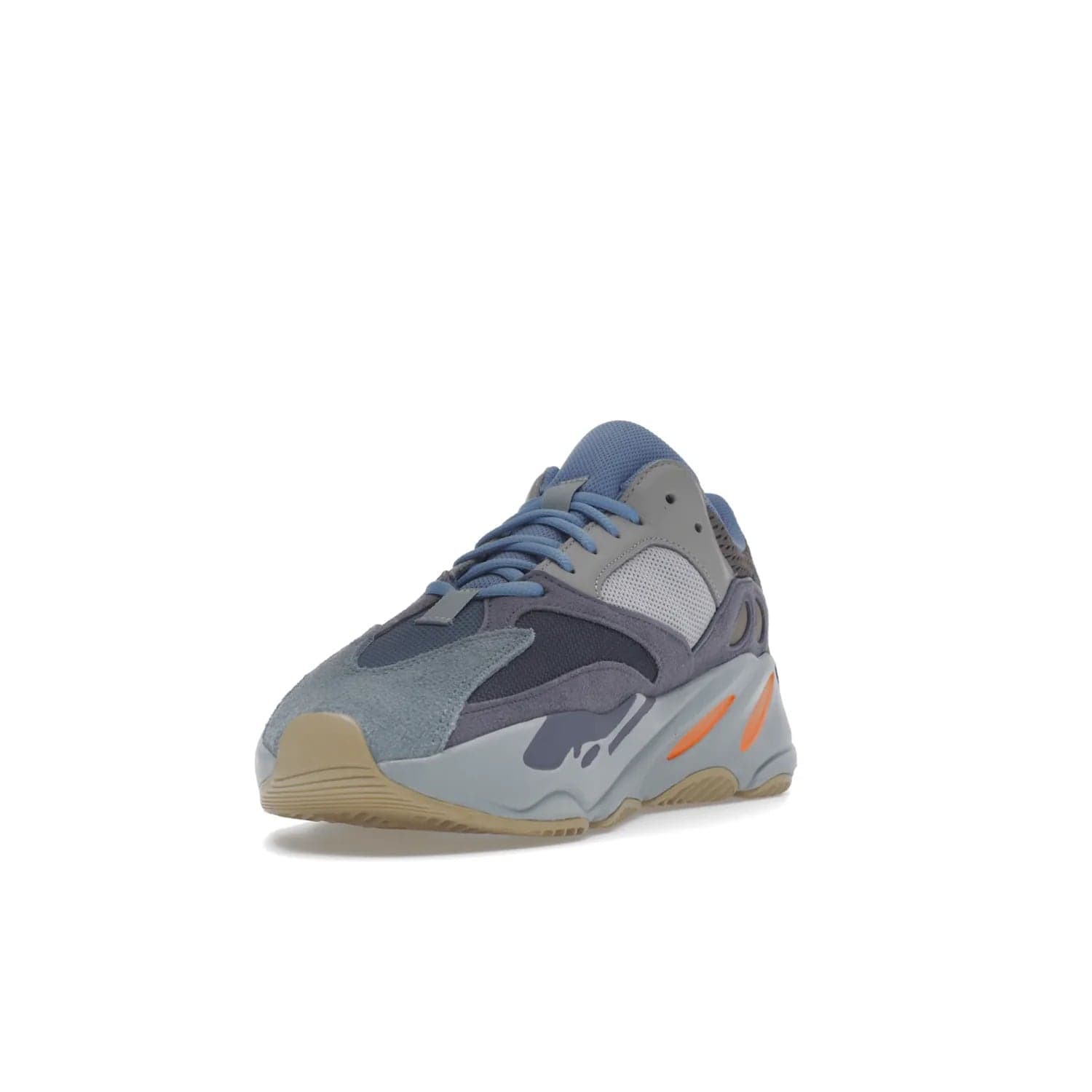 adidas Yeezy Boost 700 Carbon Blue - Image 13 - Only at www.BallersClubKickz.com - Style meets practicality with the adidas Yeezy Boost 700 Carbon Blue. Tonal grey and carbon blue mix of suede and mesh upper, grey midsole and gum outsole. Get yours today.