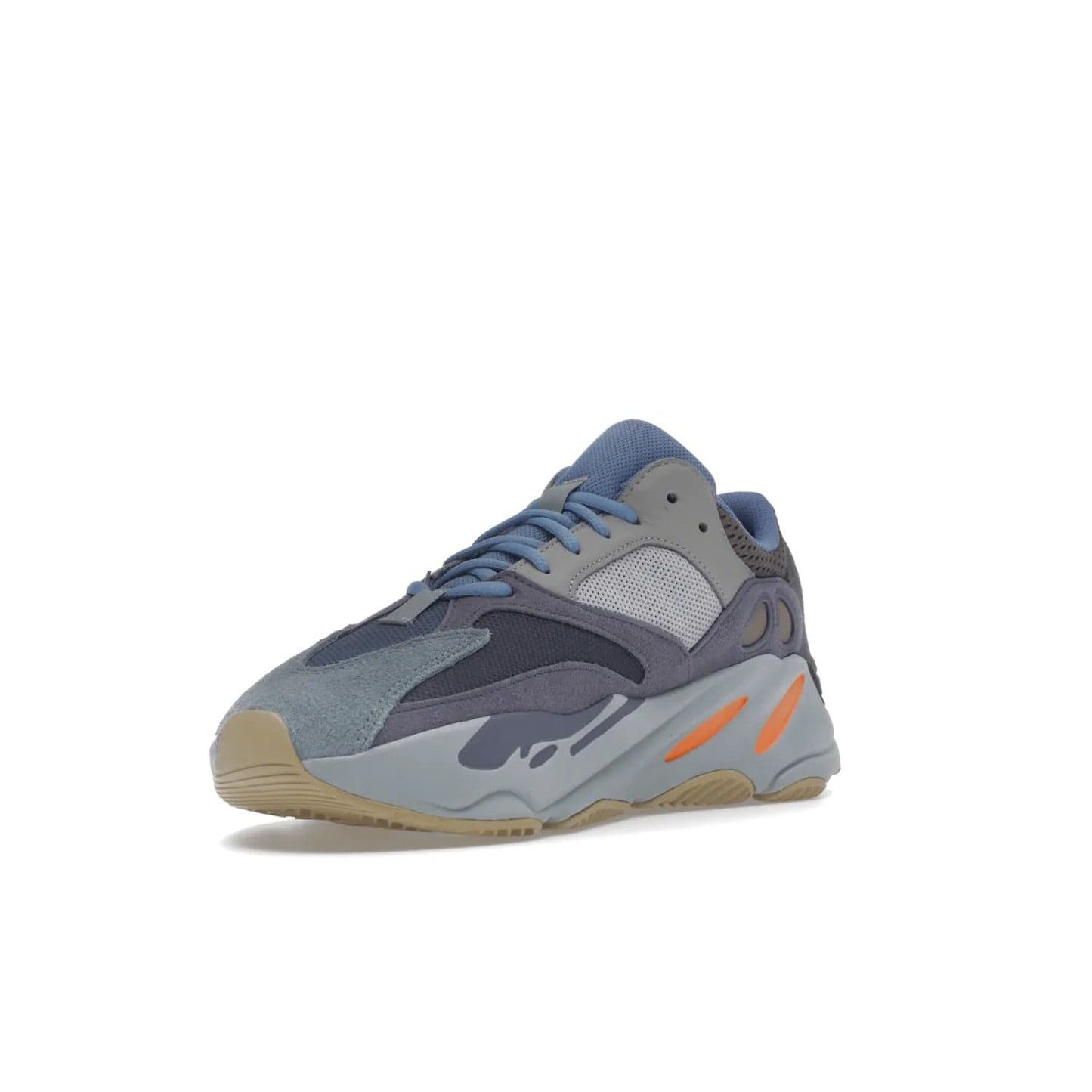 adidas Yeezy Boost 700 Carbon Blue - Image 14 - Only at www.BallersClubKickz.com - Style meets practicality with the adidas Yeezy Boost 700 Carbon Blue. Tonal grey and carbon blue mix of suede and mesh upper, grey midsole and gum outsole. Get yours today.