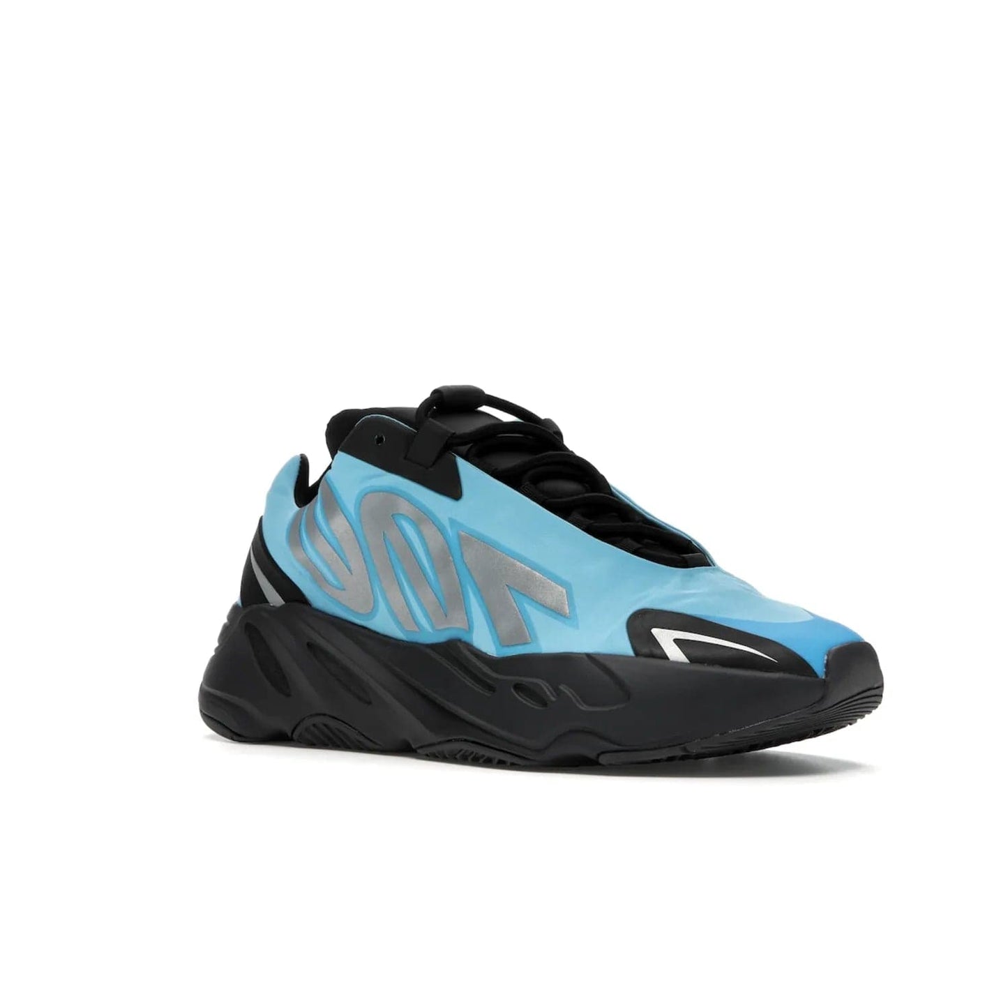 adidas Yeezy Boost 700 MNVN Bright Cyan - Image 5 - Only at www.BallersClubKickz.com - The adidas Yeezy Boost 700 MNVN features a Bright Cyan nylon upper with iconic "700" graphics and a sculptural black Boost sole for superior style and comfort. Step into legendary style and comfort in June 2021.