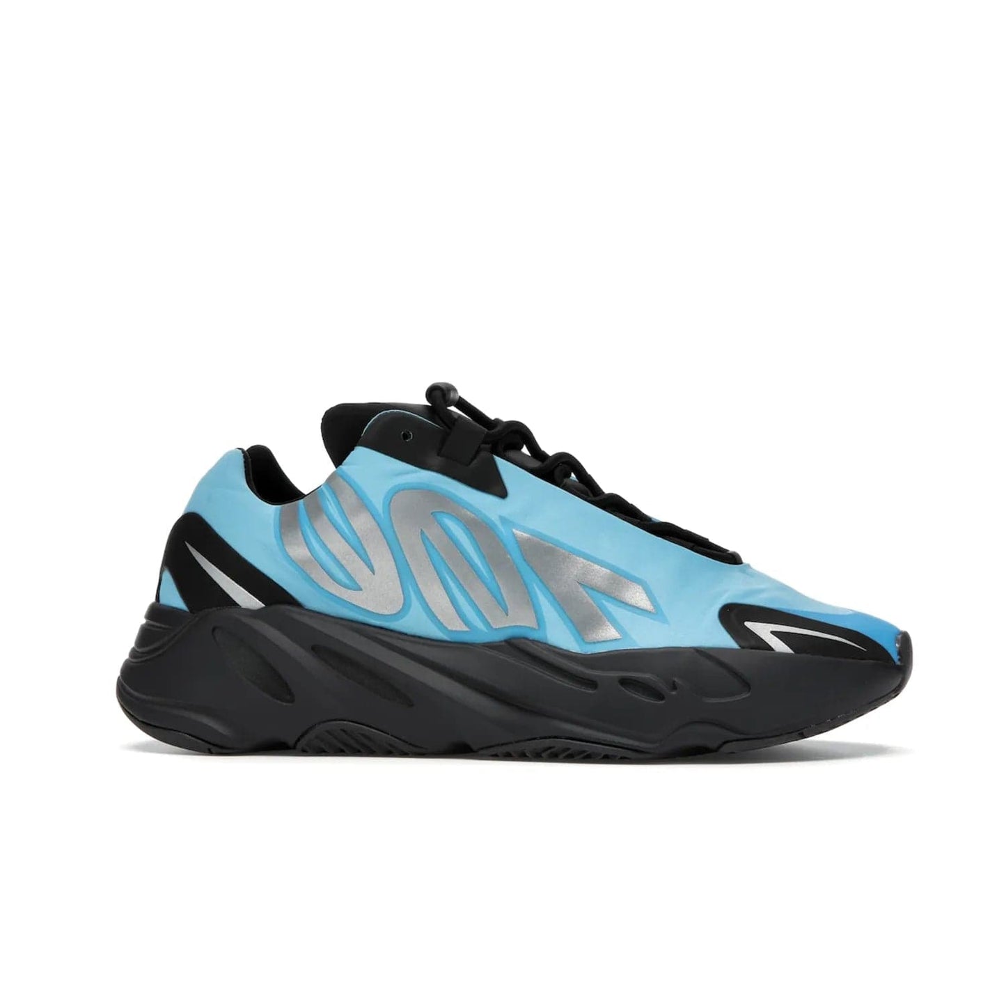 adidas Yeezy Boost 700 MNVN Bright Cyan - Image 2 - Only at www.BallersClubKickz.com - The adidas Yeezy Boost 700 MNVN features a Bright Cyan nylon upper with iconic "700" graphics and a sculptural black Boost sole for superior style and comfort. Step into legendary style and comfort in June 2021.