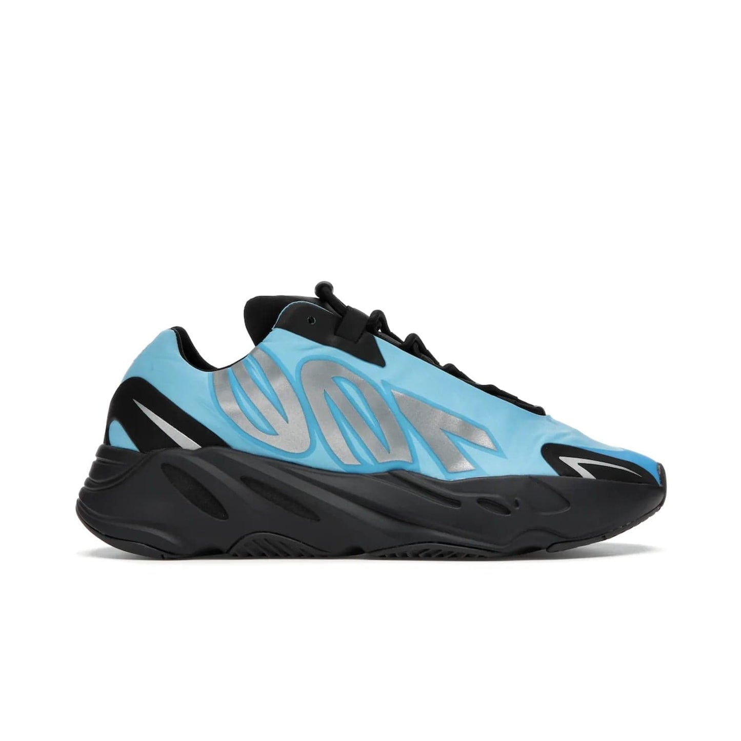 adidas Yeezy Boost 700 MNVN Bright Cyan - Image 1 - Only at www.BallersClubKickz.com - The adidas Yeezy Boost 700 MNVN features a Bright Cyan nylon upper with iconic "700" graphics and a sculptural black Boost sole for superior style and comfort. Step into legendary style and comfort in June 2021.
