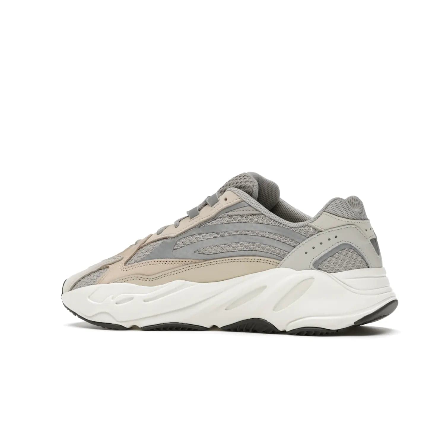 adidas Yeezy Boost 700 V2 Cream - Image 21 - Only at www.BallersClubKickz.com - Add style and luxury to your wardrobe with the adidas Yeezy 700 V2 Cream. Featuring a unique reflective upper, leather overlays, mesh underlays and the signature BOOST midsole, this silhouette is perfect for any stylish wardrobe.