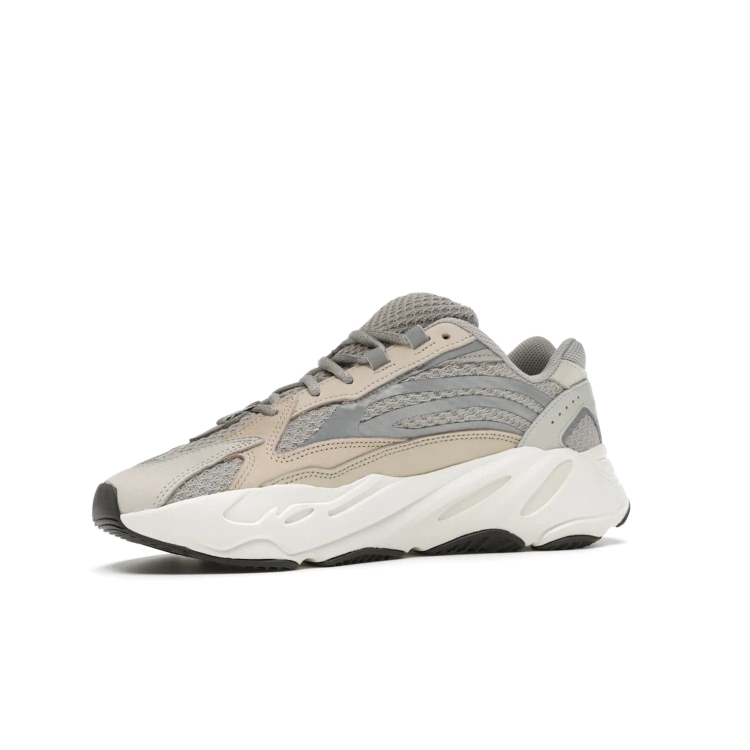 adidas Yeezy Boost 700 V2 Cream - Image 16 - Only at www.BallersClubKickz.com - Add style and luxury to your wardrobe with the adidas Yeezy 700 V2 Cream. Featuring a unique reflective upper, leather overlays, mesh underlays and the signature BOOST midsole, this silhouette is perfect for any stylish wardrobe.