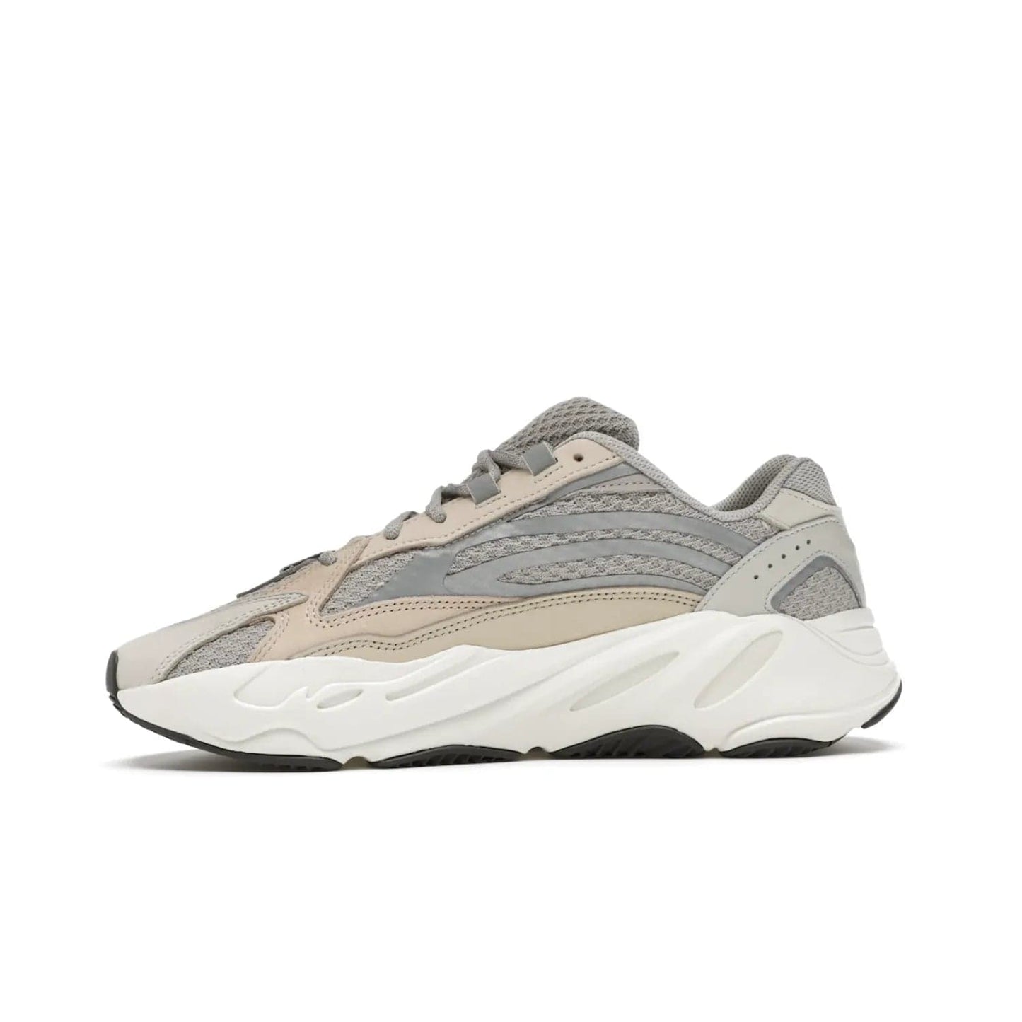 adidas Yeezy Boost 700 V2 Cream - Image 18 - Only at www.BallersClubKickz.com - Add style and luxury to your wardrobe with the adidas Yeezy 700 V2 Cream. Featuring a unique reflective upper, leather overlays, mesh underlays and the signature BOOST midsole, this silhouette is perfect for any stylish wardrobe.