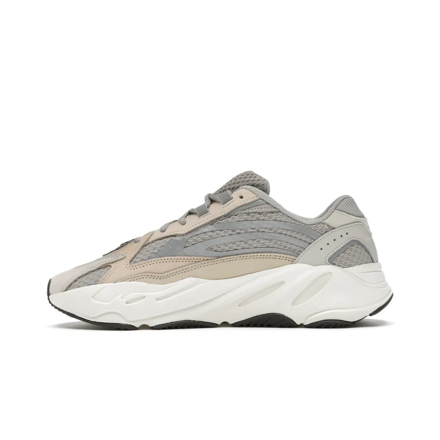 adidas Yeezy Boost 700 V2 Cream - Image 19 - Only at www.BallersClubKickz.com - Add style and luxury to your wardrobe with the adidas Yeezy 700 V2 Cream. Featuring a unique reflective upper, leather overlays, mesh underlays and the signature BOOST midsole, this silhouette is perfect for any stylish wardrobe.