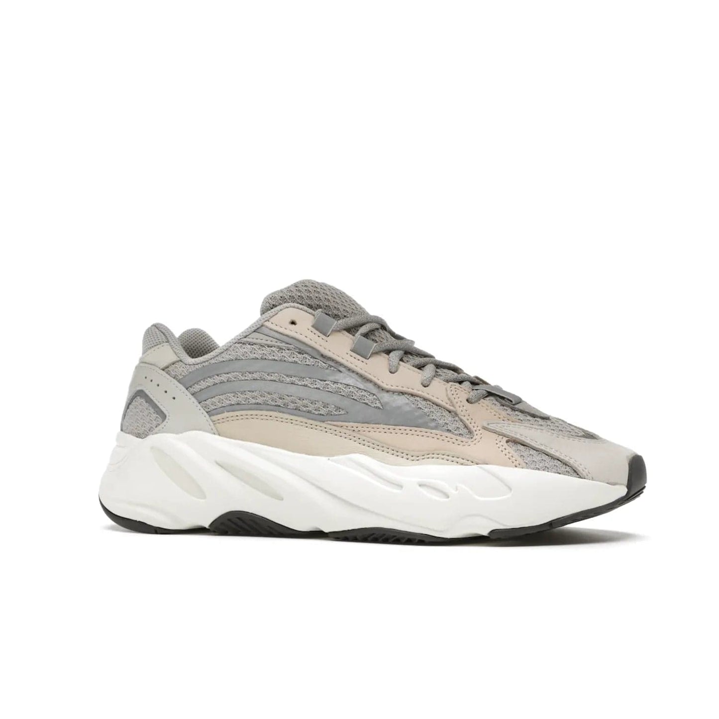 adidas Yeezy Boost 700 V2 Cream - Image 3 - Only at www.BallersClubKickz.com - Add style and luxury to your wardrobe with the adidas Yeezy 700 V2 Cream. Featuring a unique reflective upper, leather overlays, mesh underlays and the signature BOOST midsole, this silhouette is perfect for any stylish wardrobe.