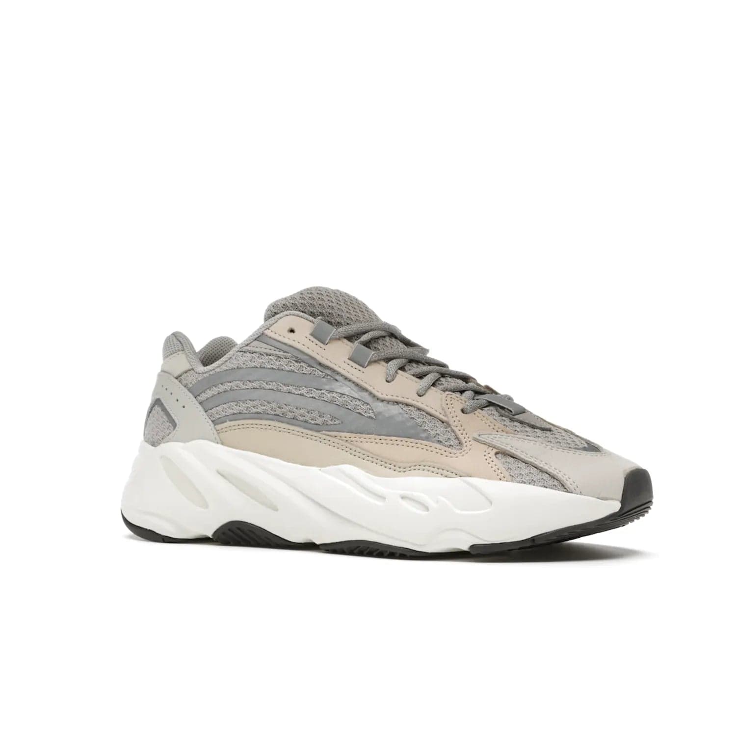 adidas Yeezy Boost 700 V2 Cream - Image 4 - Only at www.BallersClubKickz.com - Add style and luxury to your wardrobe with the adidas Yeezy 700 V2 Cream. Featuring a unique reflective upper, leather overlays, mesh underlays and the signature BOOST midsole, this silhouette is perfect for any stylish wardrobe.