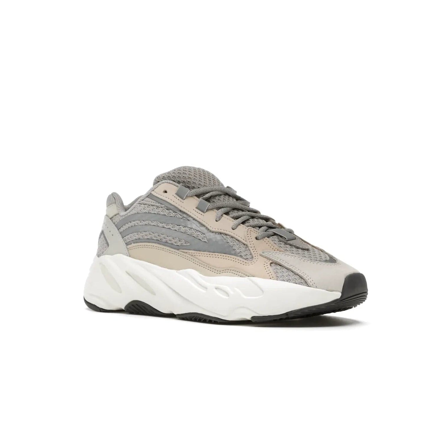 adidas Yeezy Boost 700 V2 Cream - Image 5 - Only at www.BallersClubKickz.com - Add style and luxury to your wardrobe with the adidas Yeezy 700 V2 Cream. Featuring a unique reflective upper, leather overlays, mesh underlays and the signature BOOST midsole, this silhouette is perfect for any stylish wardrobe.