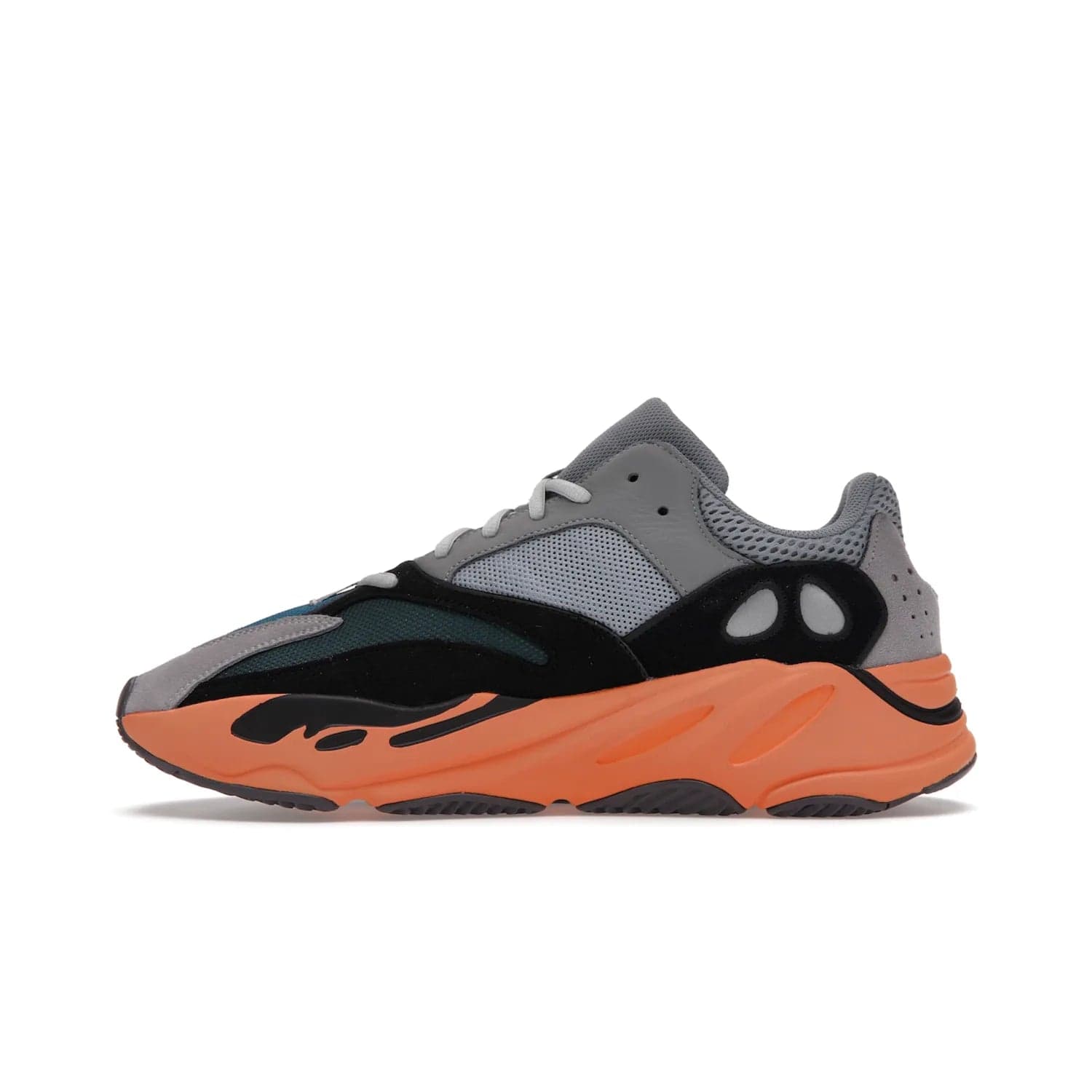 adidas Yeezy Boost 700 Wash Orange - Image 19 - Only at www.BallersClubKickz.com - Introducing the adidas Yeezy Boost 700 Wash Orange. Unique grey leather, suede, mesh upper and teal panels with a chunky Wash Orange Boost midsole. Release October 2021, make a statement today!