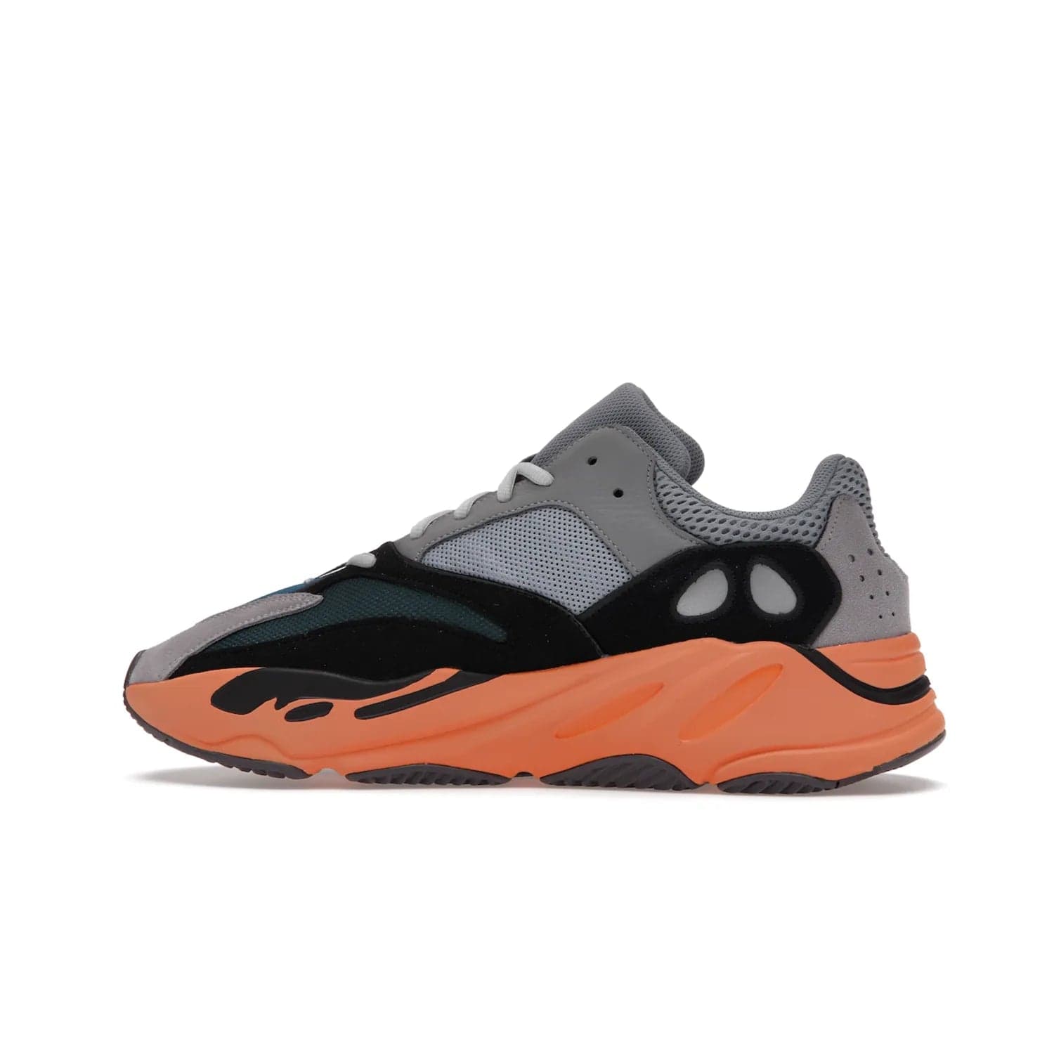 adidas Yeezy Boost 700 Wash Orange - Image 20 - Only at www.BallersClubKickz.com - Introducing the adidas Yeezy Boost 700 Wash Orange. Unique grey leather, suede, mesh upper and teal panels with a chunky Wash Orange Boost midsole. Release October 2021, make a statement today!
