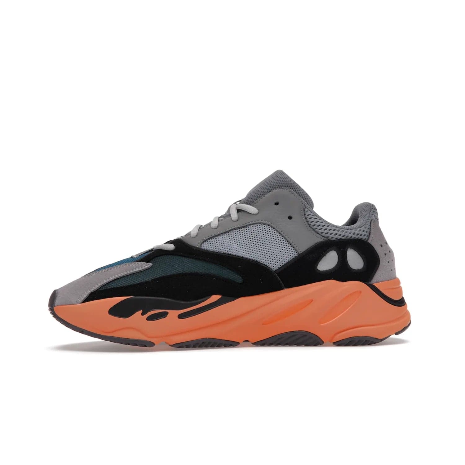 adidas Yeezy Boost 700 Wash Orange - Image 18 - Only at www.BallersClubKickz.com - Introducing the adidas Yeezy Boost 700 Wash Orange. Unique grey leather, suede, mesh upper and teal panels with a chunky Wash Orange Boost midsole. Release October 2021, make a statement today!