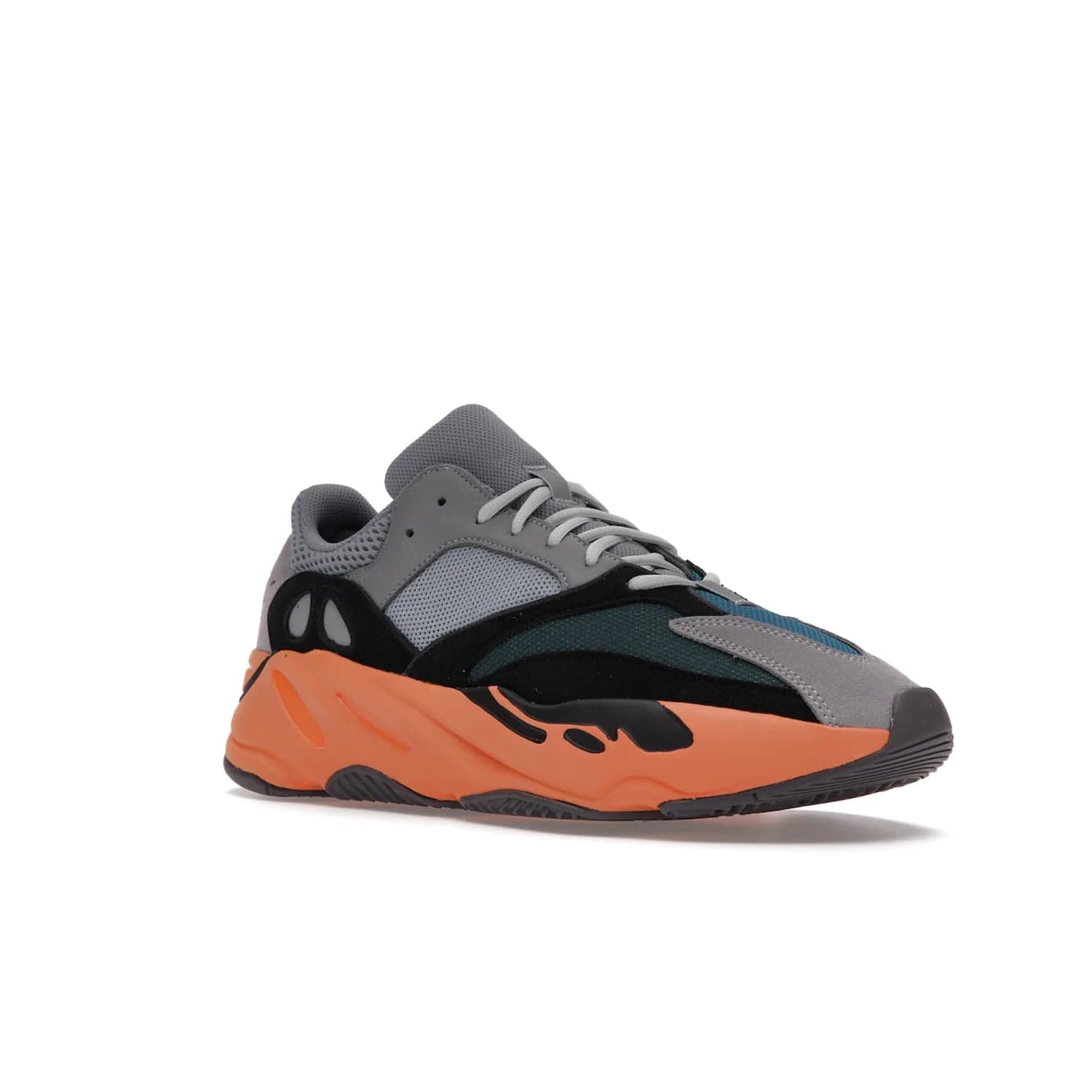 adidas Yeezy Boost 700 Wash Orange - Image 5 - Only at www.BallersClubKickz.com - Introducing the adidas Yeezy Boost 700 Wash Orange. Unique grey leather, suede, mesh upper and teal panels with a chunky Wash Orange Boost midsole. Release October 2021, make a statement today!