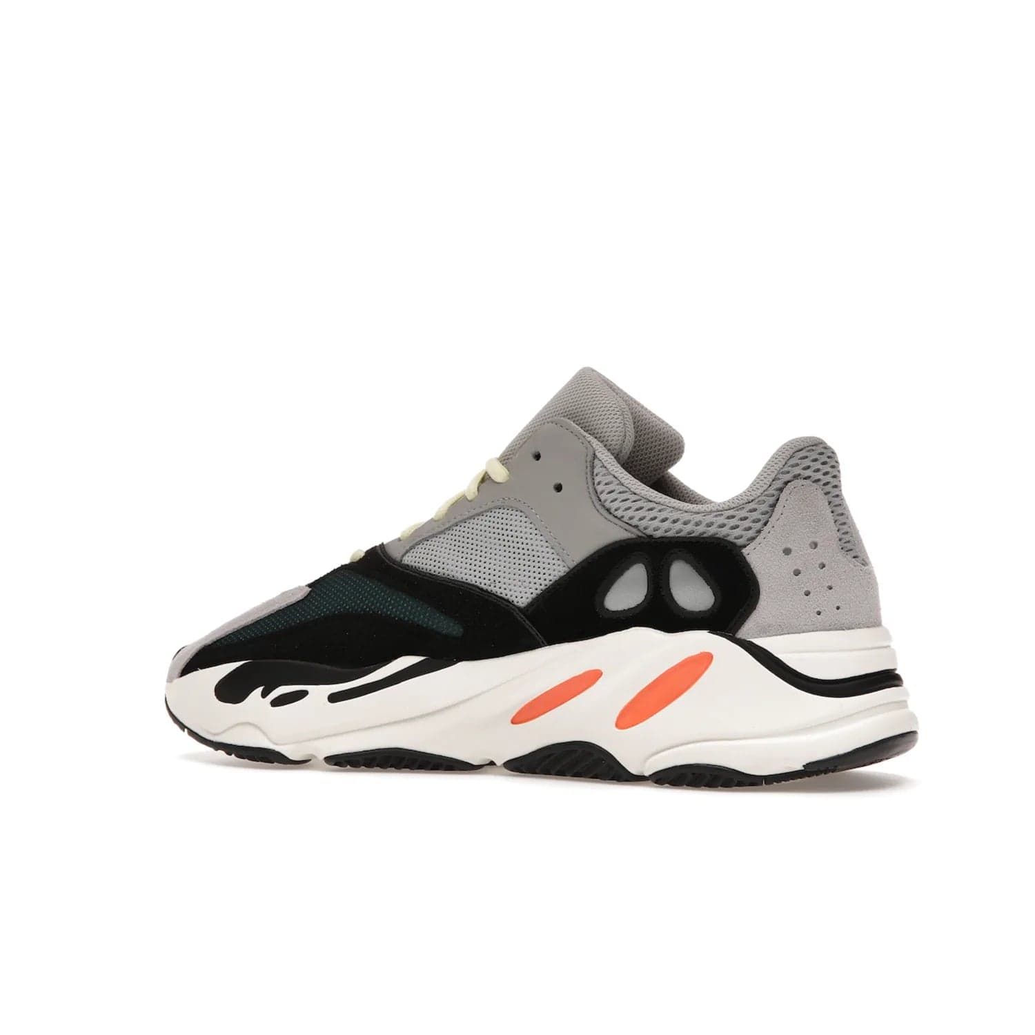 adidas Yeezy Boost 700 Wave Runner - Image 22 - Only at www.BallersClubKickz.com - Shop the iconic adidas Yeezy Boost 700 Wave Runner. Featuring grey mesh and leather upper, black suede overlays, teal mesh underlays, and signature Boost sole. Be bold & make a statement.