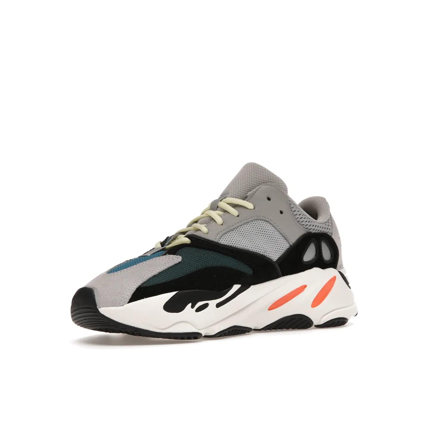 adidas Yeezy Boost 700 Wave Runner - Image 15 - Only at www.BallersClubKickz.com - Shop the iconic adidas Yeezy Boost 700 Wave Runner. Featuring grey mesh and leather upper, black suede overlays, teal mesh underlays, and signature Boost sole. Be bold & make a statement.