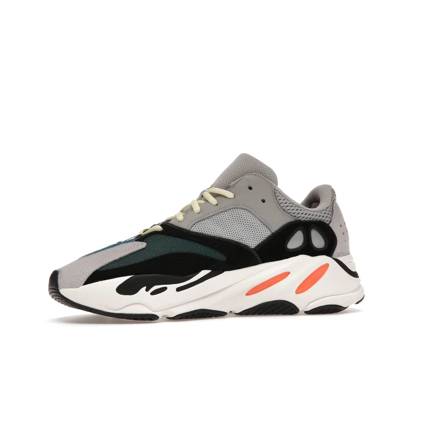 adidas Yeezy Boost 700 Wave Runner - Image 17 - Only at www.BallersClubKickz.com - Shop the iconic adidas Yeezy Boost 700 Wave Runner. Featuring grey mesh and leather upper, black suede overlays, teal mesh underlays, and signature Boost sole. Be bold & make a statement.