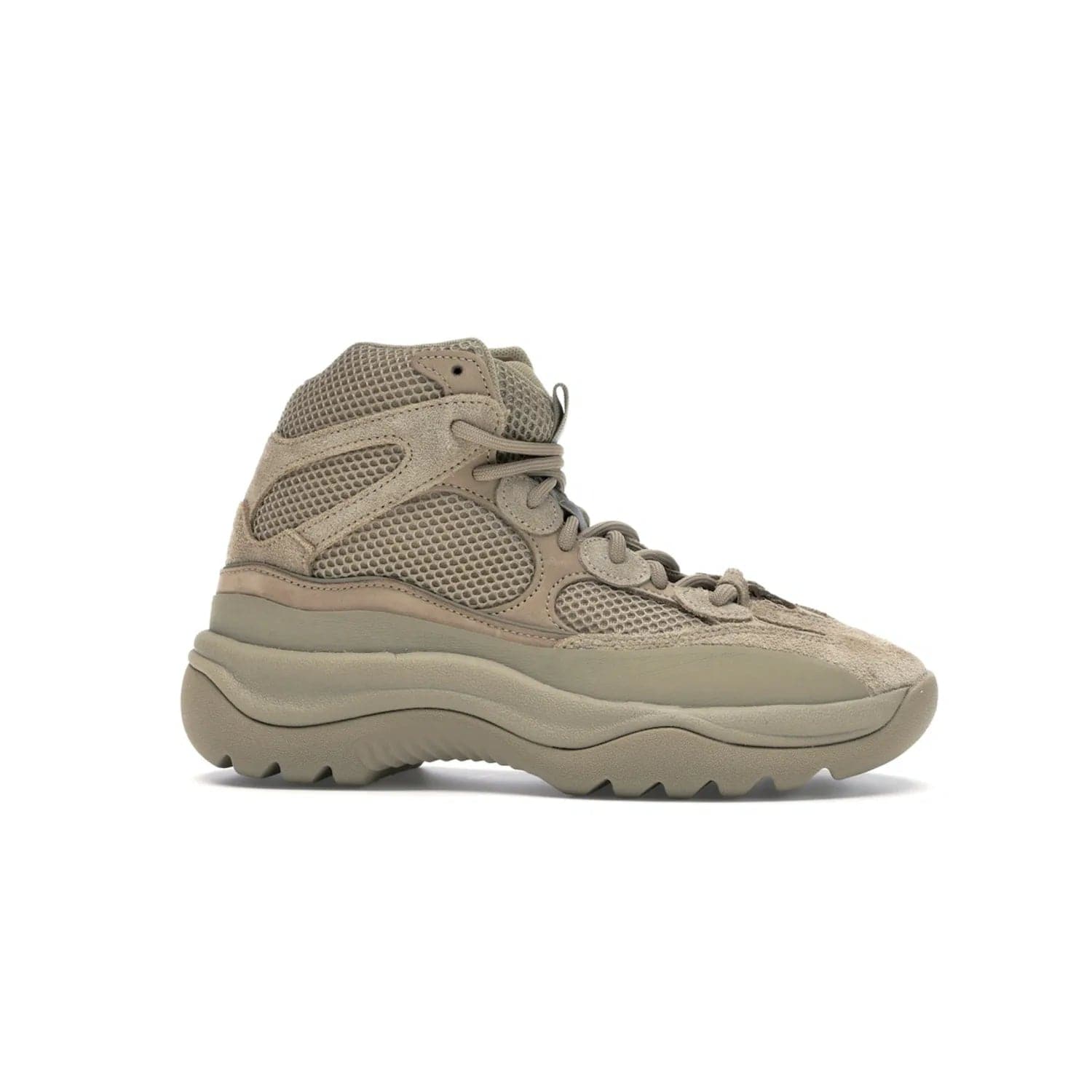 adidas Yeezy Desert Boot Rock - Image 2 - Only at www.BallersClubKickz.com - #
This season, make a fashion statement with the adidas Yeezy Desert Boot Rock. Nubuck and suede upper offers tonal style while the grooved sole provides traction and stability. Get yours in April 2019.