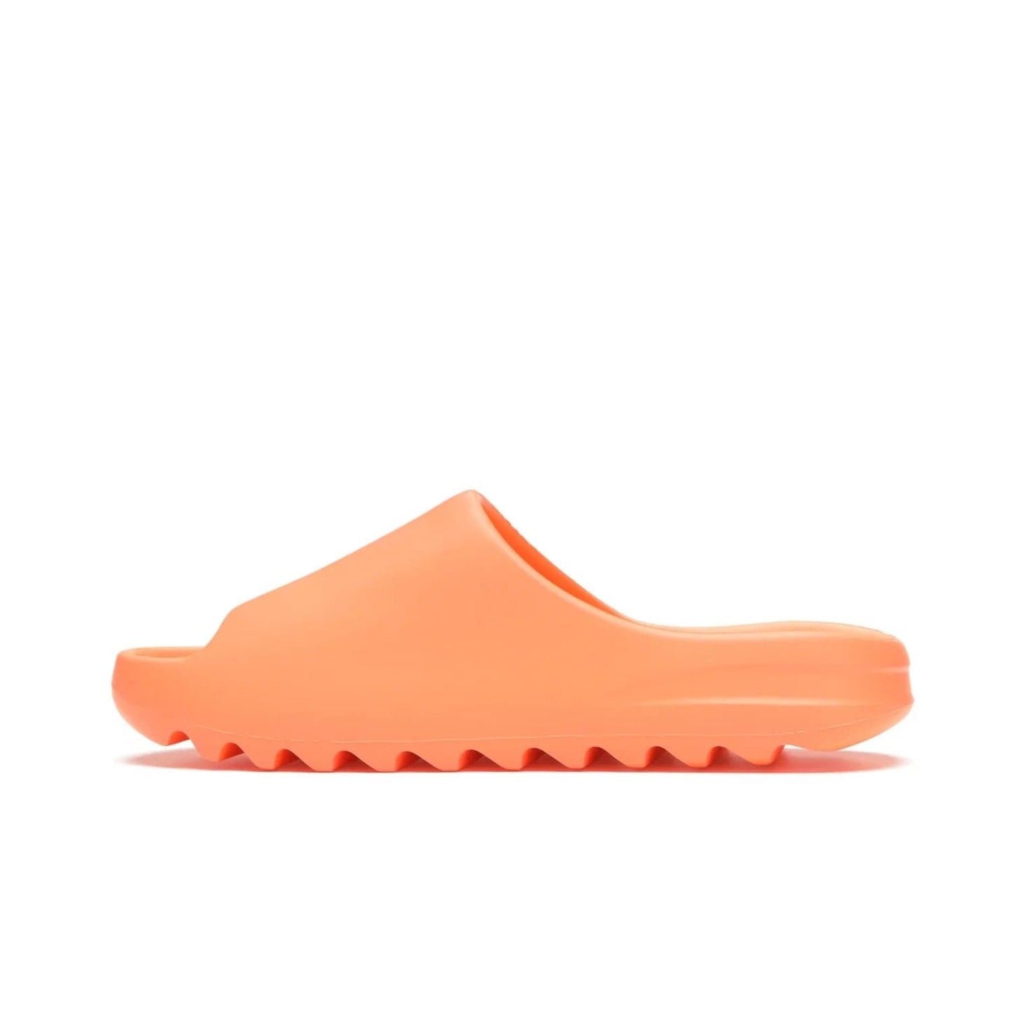 adidas Yeezy Slide Enflame Orange - Image 20 - Only at www.BallersClubKickz.com - Limited edition adidas Yeezy Slide featuring a bold Enflame Orange upper and EVA foam construction. Grooved outsole for traction and support. Released June 2021. Perfect for summer.