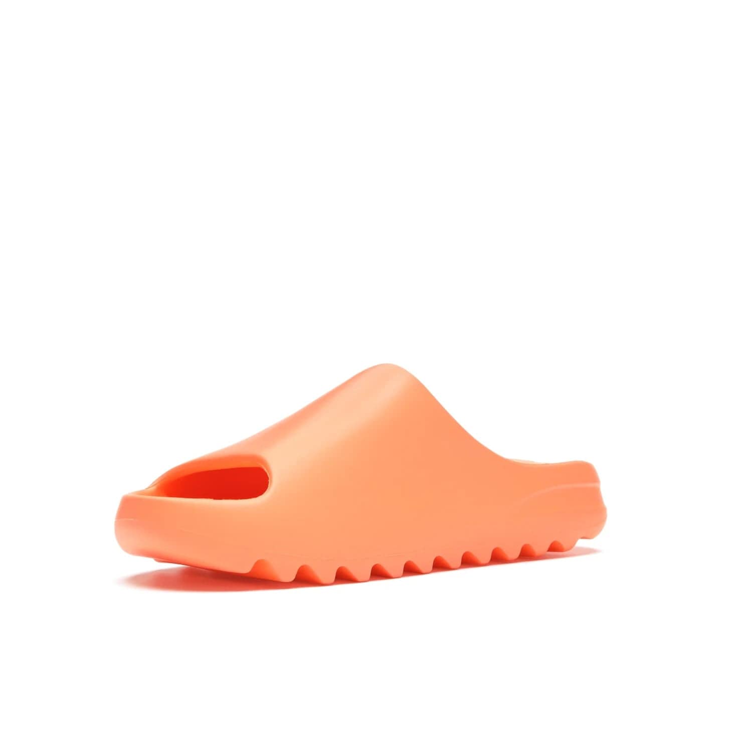 adidas Yeezy Slide Enflame Orange - Image 15 - Only at www.BallersClubKickz.com - Limited edition adidas Yeezy Slide featuring a bold Enflame Orange upper and EVA foam construction. Grooved outsole for traction and support. Released June 2021. Perfect for summer.