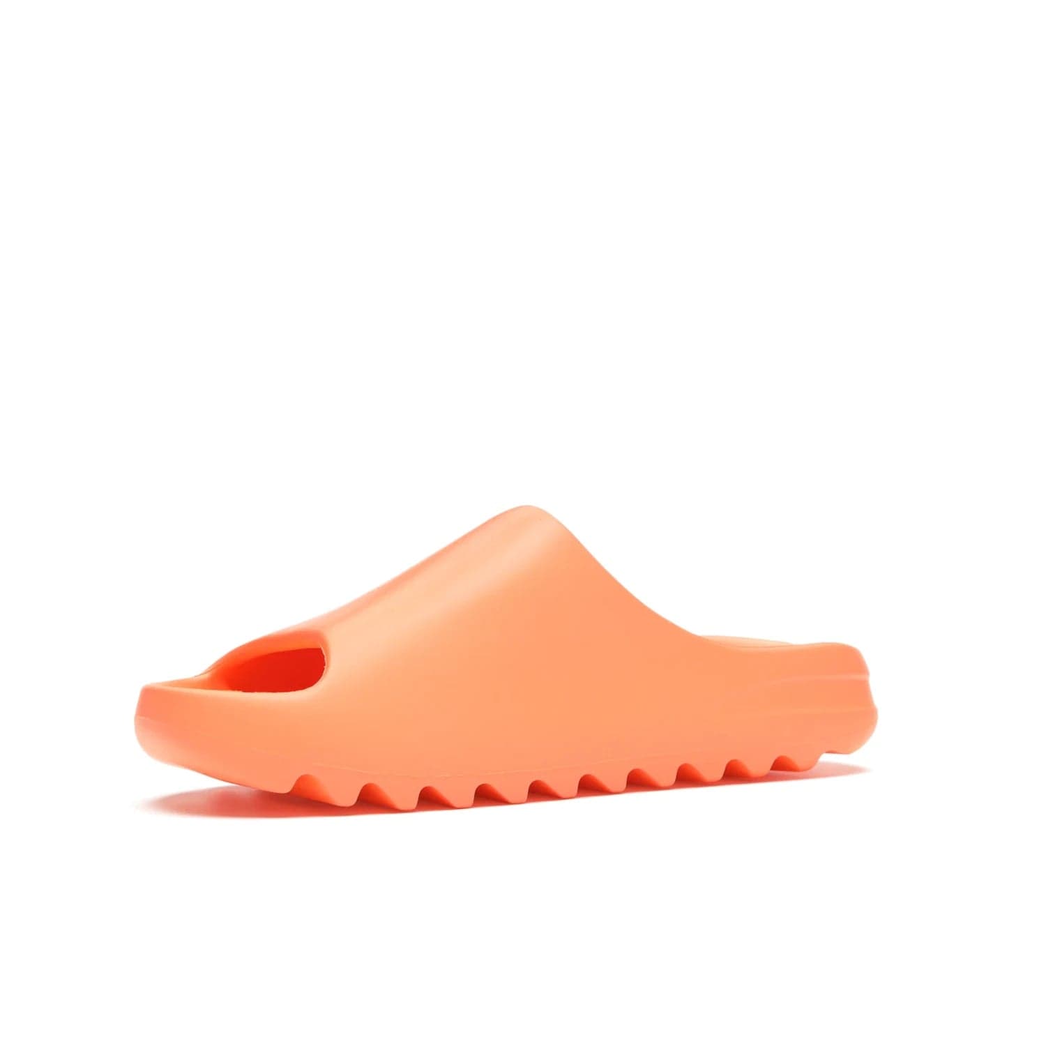 adidas Yeezy Slide Enflame Orange - Image 16 - Only at www.BallersClubKickz.com - Limited edition adidas Yeezy Slide featuring a bold Enflame Orange upper and EVA foam construction. Grooved outsole for traction and support. Released June 2021. Perfect for summer.