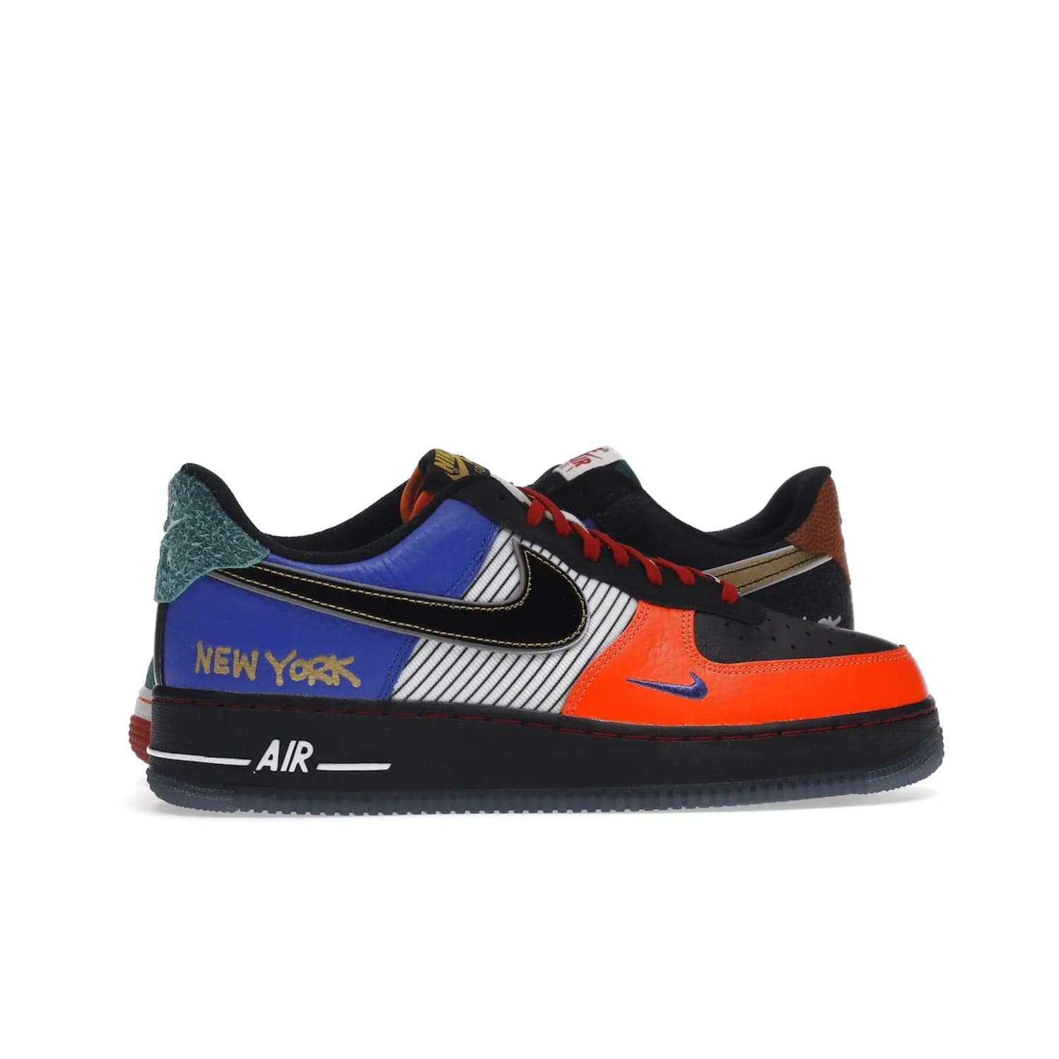 Nike Air Force 1 Low NYC City of Athletes - Image 36 - Only at www.BallersClubKickz.com - Grab the limited edition Nike Air Force 1 Low NYC City of Athletes. This unique design features a combination of leather, suede, denim and basketball synthetic rubber, plus the iconic white & black midsole with semi-translucent outsoles. Released in Oct 2019 - these eye-catching sneakers complete any look.