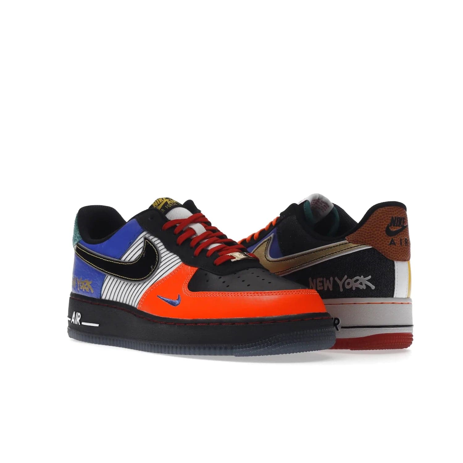 Nike Air Force 1 Low NYC City of Athletes - Image 6 - Only at www.BallersClubKickz.com - Grab the limited edition Nike Air Force 1 Low NYC City of Athletes. This unique design features a combination of leather, suede, denim and basketball synthetic rubber, plus the iconic white & black midsole with semi-translucent outsoles. Released in Oct 2019 - these eye-catching sneakers complete any look.