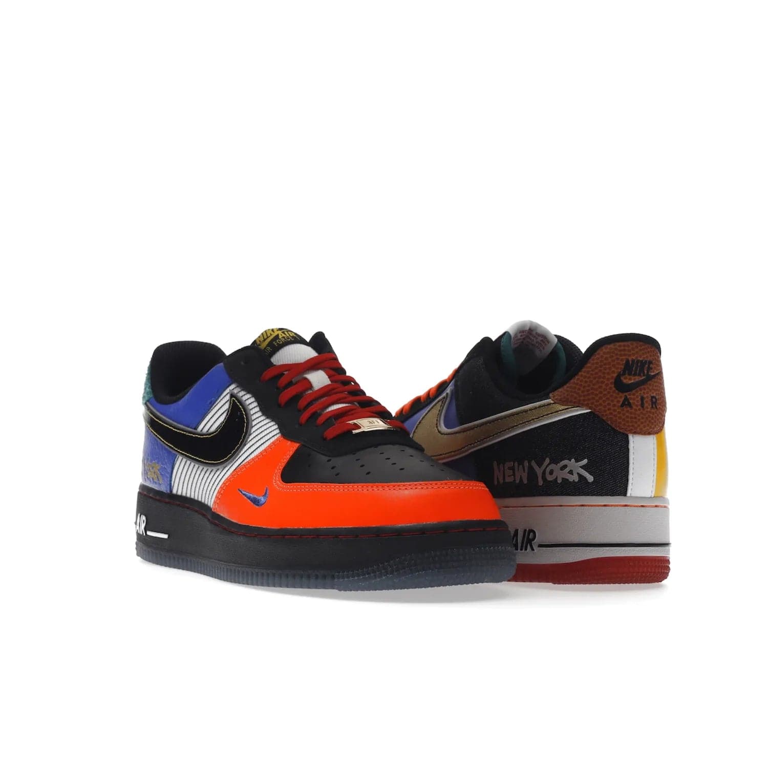 Nike Air Force 1 Low NYC City of Athletes - Image 7 - Only at www.BallersClubKickz.com - Grab the limited edition Nike Air Force 1 Low NYC City of Athletes. This unique design features a combination of leather, suede, denim and basketball synthetic rubber, plus the iconic white & black midsole with semi-translucent outsoles. Released in Oct 2019 - these eye-catching sneakers complete any look.