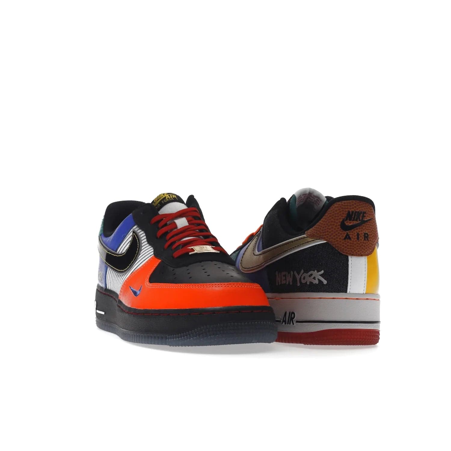 Nike Air Force 1 Low NYC City of Athletes - Image 8 - Only at www.BallersClubKickz.com - Grab the limited edition Nike Air Force 1 Low NYC City of Athletes. This unique design features a combination of leather, suede, denim and basketball synthetic rubber, plus the iconic white & black midsole with semi-translucent outsoles. Released in Oct 2019 - these eye-catching sneakers complete any look.