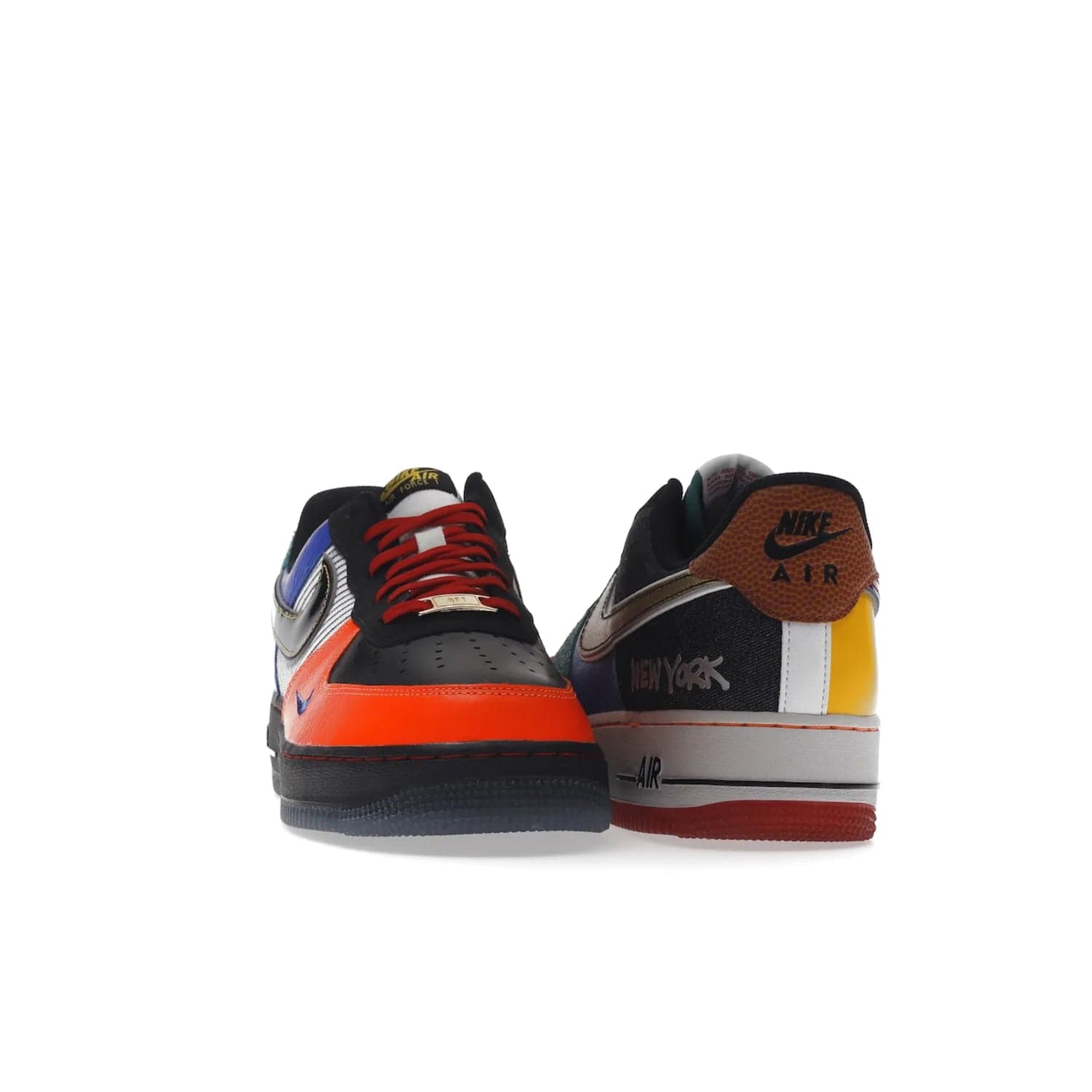 Nike Air Force 1 Low NYC City of Athletes - Image 9 - Only at www.BallersClubKickz.com - Grab the limited edition Nike Air Force 1 Low NYC City of Athletes. This unique design features a combination of leather, suede, denim and basketball synthetic rubber, plus the iconic white & black midsole with semi-translucent outsoles. Released in Oct 2019 - these eye-catching sneakers complete any look.