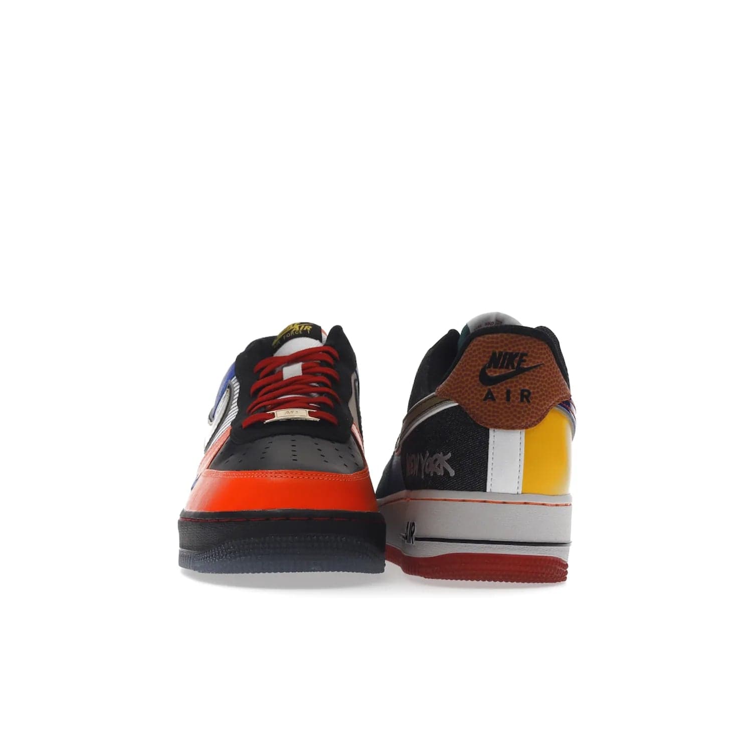 Nike Air Force 1 Low NYC City of Athletes - Image 10 - Only at www.BallersClubKickz.com - Grab the limited edition Nike Air Force 1 Low NYC City of Athletes. This unique design features a combination of leather, suede, denim and basketball synthetic rubber, plus the iconic white & black midsole with semi-translucent outsoles. Released in Oct 2019 - these eye-catching sneakers complete any look.
