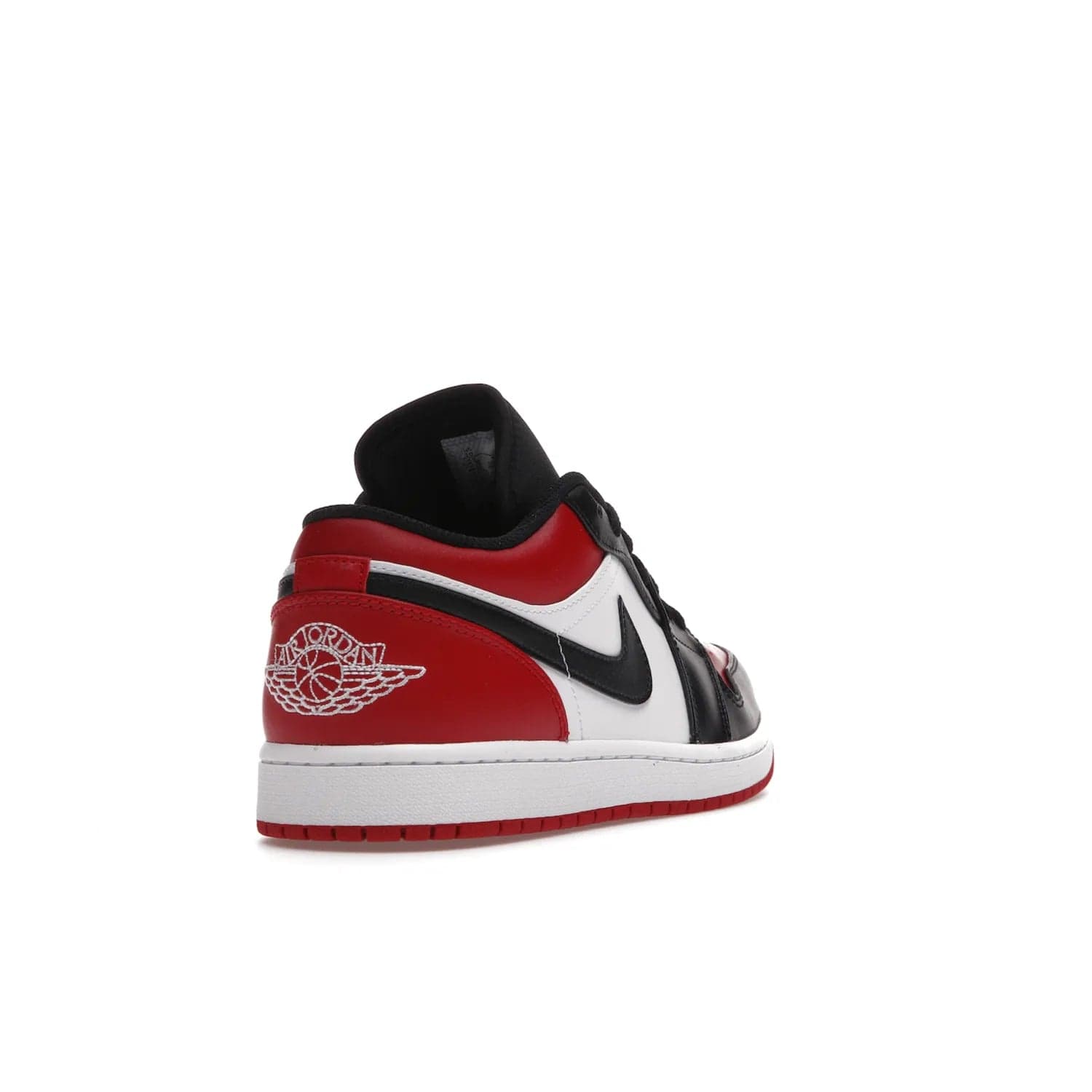 Jordan 1 Low Bred Toe - Image 31 - Only at www.BallersClubKickz.com - Step into the iconic Jordan 1 Retro. Mixing and matching of leather in red, black, and white makes for a unique colorway. Finished off with a Wing logo embroidery & Jumpman label. Comfortable and stylish at an affordable $100, the Jordan 1 Low Bred Toe is perfect for any true sneaker fan.