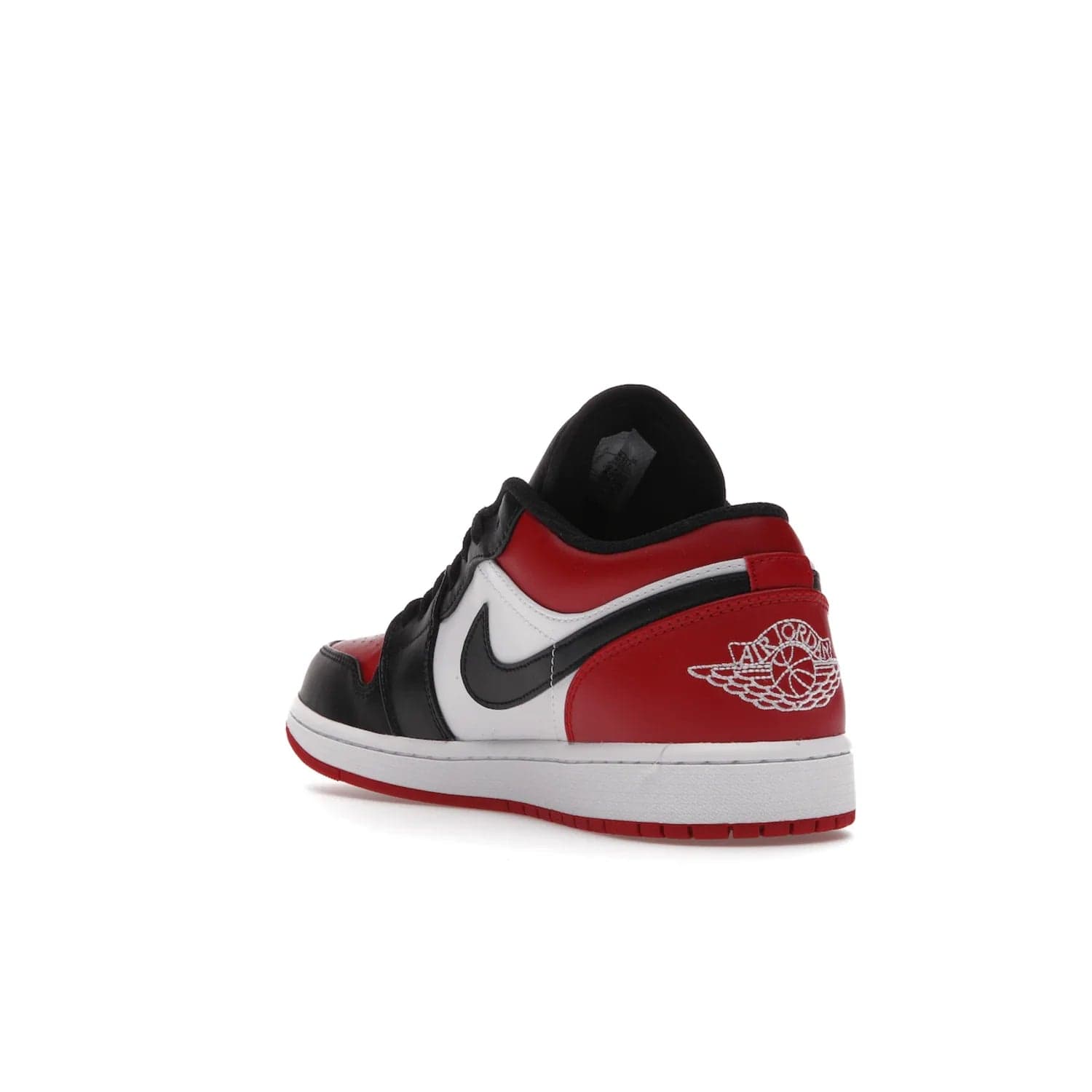 Jordan 1 Low Bred Toe - Image 25 - Only at www.BallersClubKickz.com - Step into the iconic Jordan 1 Retro. Mixing and matching of leather in red, black, and white makes for a unique colorway. Finished off with a Wing logo embroidery & Jumpman label. Comfortable and stylish at an affordable $100, the Jordan 1 Low Bred Toe is perfect for any true sneaker fan.
