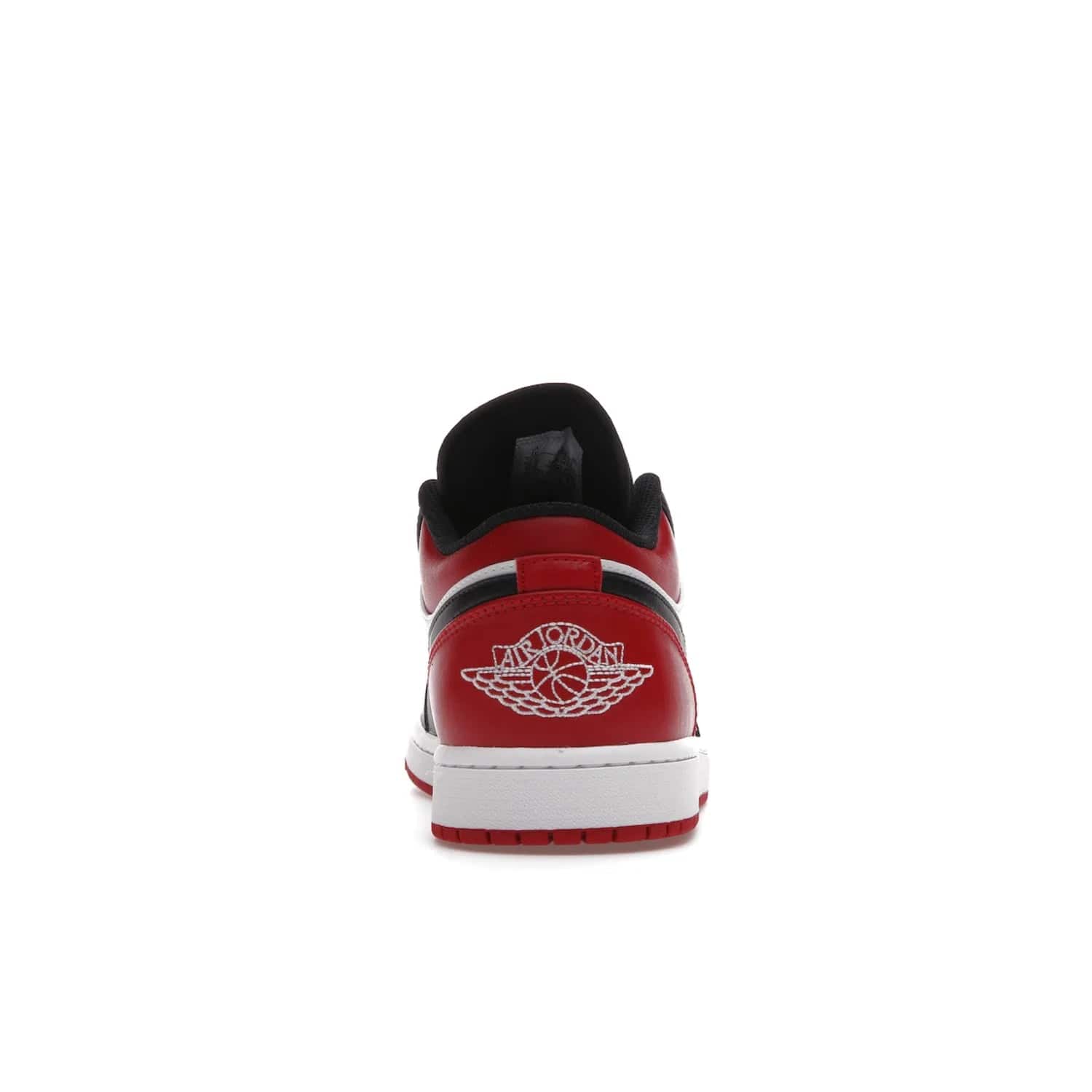 Jordan 1 Low Bred Toe - Image 28 - Only at www.BallersClubKickz.com - Step into the iconic Jordan 1 Retro. Mixing and matching of leather in red, black, and white makes for a unique colorway. Finished off with a Wing logo embroidery & Jumpman label. Comfortable and stylish at an affordable $100, the Jordan 1 Low Bred Toe is perfect for any true sneaker fan.