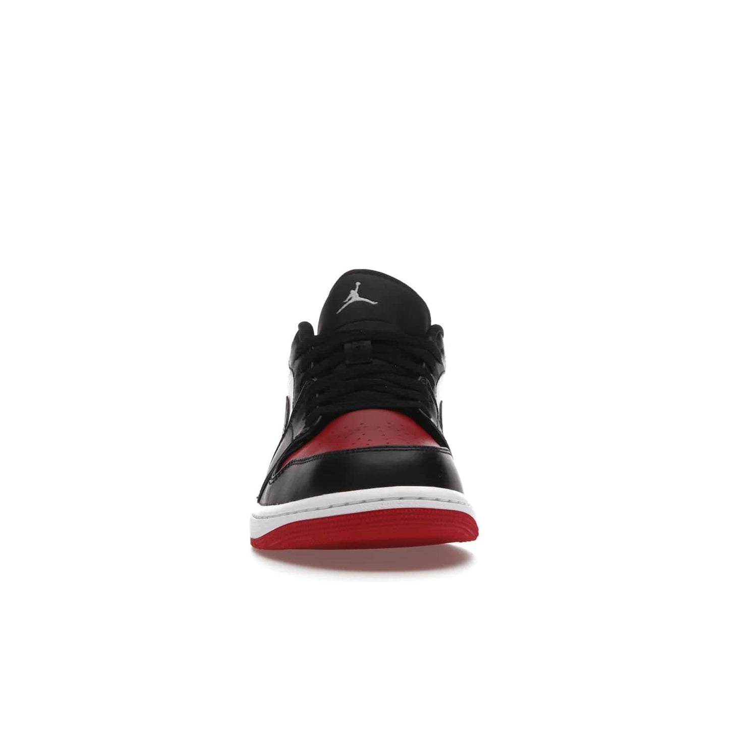 Jordan 1 Low Bred Toe - Image 10 - Only at www.BallersClubKickz.com - Step into the iconic Jordan 1 Retro. Mixing and matching of leather in red, black, and white makes for a unique colorway. Finished off with a Wing logo embroidery & Jumpman label. Comfortable and stylish at an affordable $100, the Jordan 1 Low Bred Toe is perfect for any true sneaker fan.