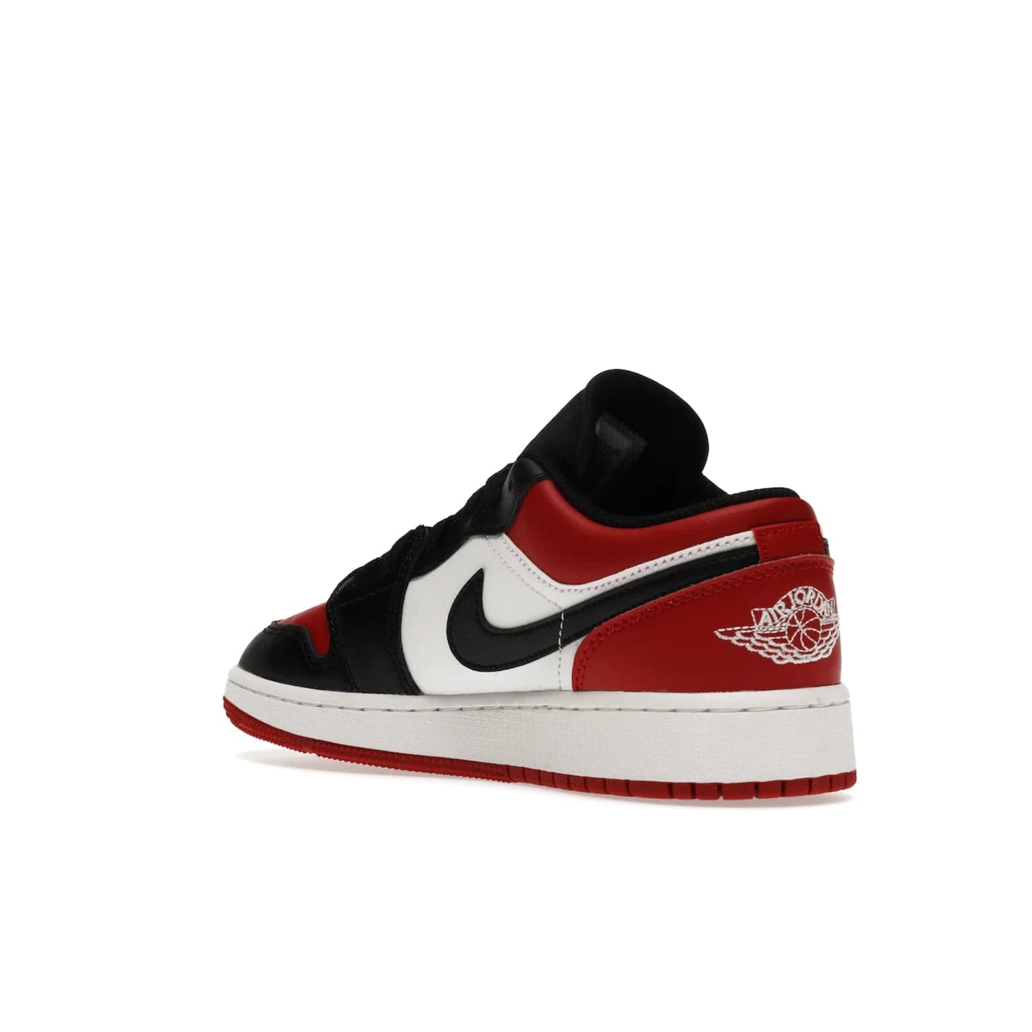 Jordan 1 Low Bred Toe (GS) - Image 24 - Only at www.BallersClubKickz.com - #
Iconic sneaker from Jordan brand with classic colorway, unique detailing & Air Jordan Wings logo. Step into the shoes of the greats with the Jordan 1 Low Bred Toe GS!