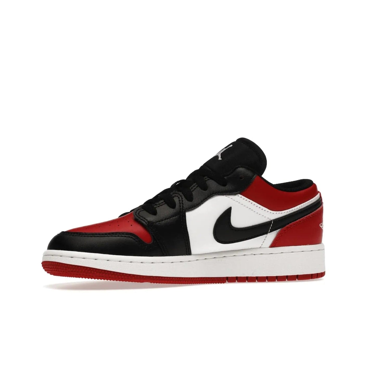Jordan 1 Low Bred Toe (GS) - Image 17 - Only at www.BallersClubKickz.com - #
Iconic sneaker from Jordan brand with classic colorway, unique detailing & Air Jordan Wings logo. Step into the shoes of the greats with the Jordan 1 Low Bred Toe GS!