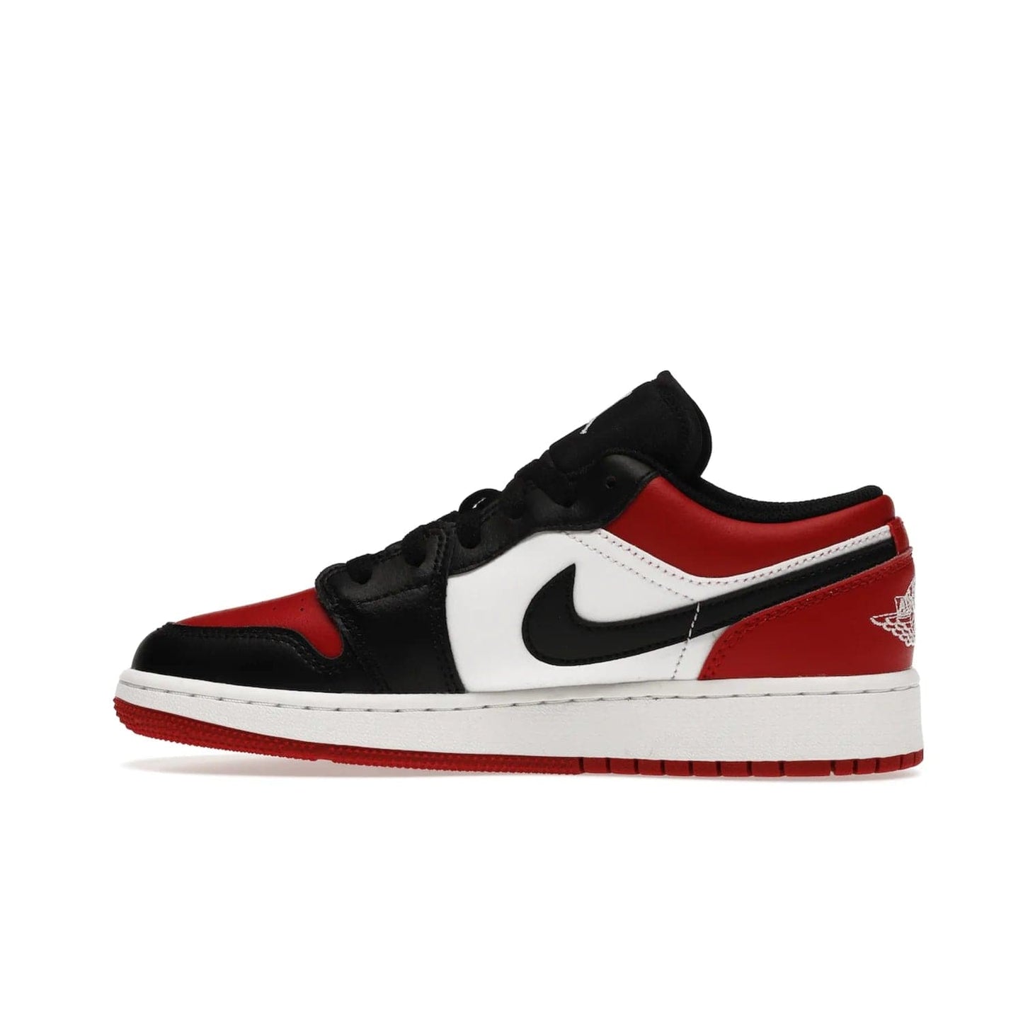 Jordan 1 Low Bred Toe (GS) - Image 20 - Only at www.BallersClubKickz.com - #
Iconic sneaker from Jordan brand with classic colorway, unique detailing & Air Jordan Wings logo. Step into the shoes of the greats with the Jordan 1 Low Bred Toe GS!