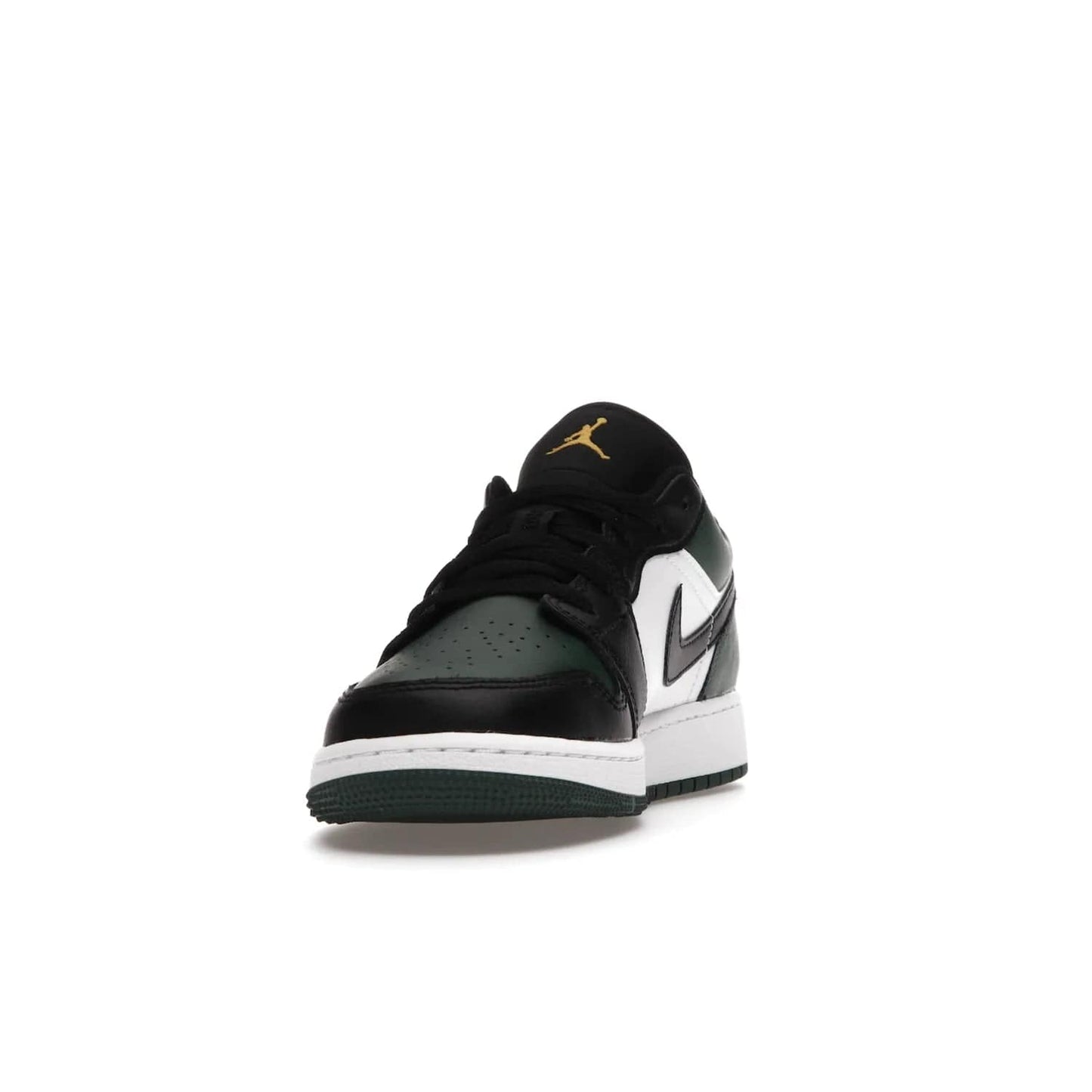 Jordan 1 Low Green Toe (GS) - Image 12 - Only at www.BallersClubKickz.com - Get the perfect low cut Jordans. Shop the Air Jordan 1 Low Noble Green GS shoes with its unique colorway and stencil Jumpman logo. Available October 2021.