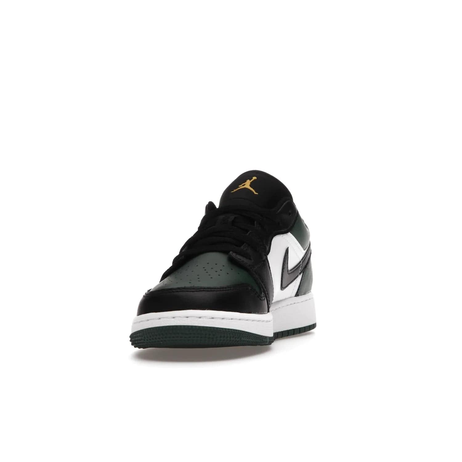 Jordan 1 Low Green Toe (GS) - Image 12 - Only at www.BallersClubKickz.com - Get the perfect low cut Jordans. Shop the Air Jordan 1 Low Noble Green GS shoes with its unique colorway and stencil Jumpman logo. Available October 2021.