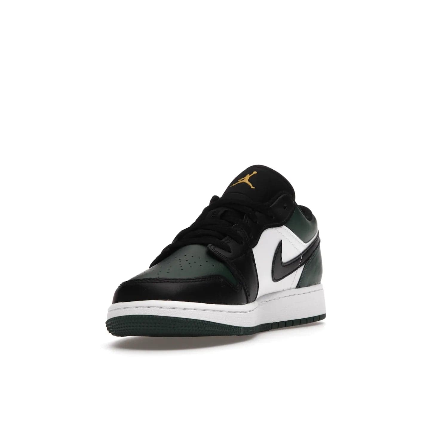 Jordan 1 Low Green Toe (GS) - Image 13 - Only at www.BallersClubKickz.com - Get the perfect low cut Jordans. Shop the Air Jordan 1 Low Noble Green GS shoes with its unique colorway and stencil Jumpman logo. Available October 2021.