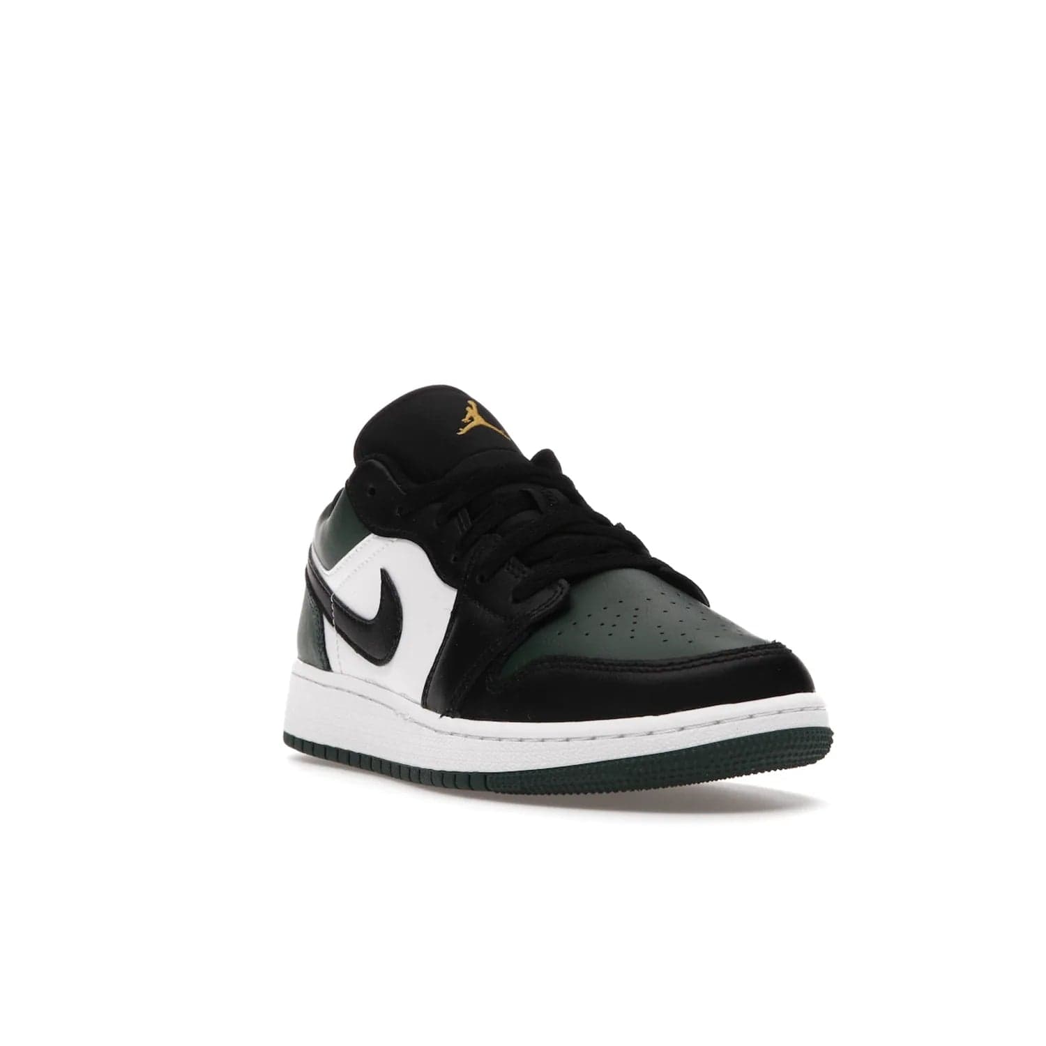 Jordan 1 Low Green Toe (GS) - Image 7 - Only at www.BallersClubKickz.com - Get the perfect low cut Jordans. Shop the Air Jordan 1 Low Noble Green GS shoes with its unique colorway and stencil Jumpman logo. Available October 2021.